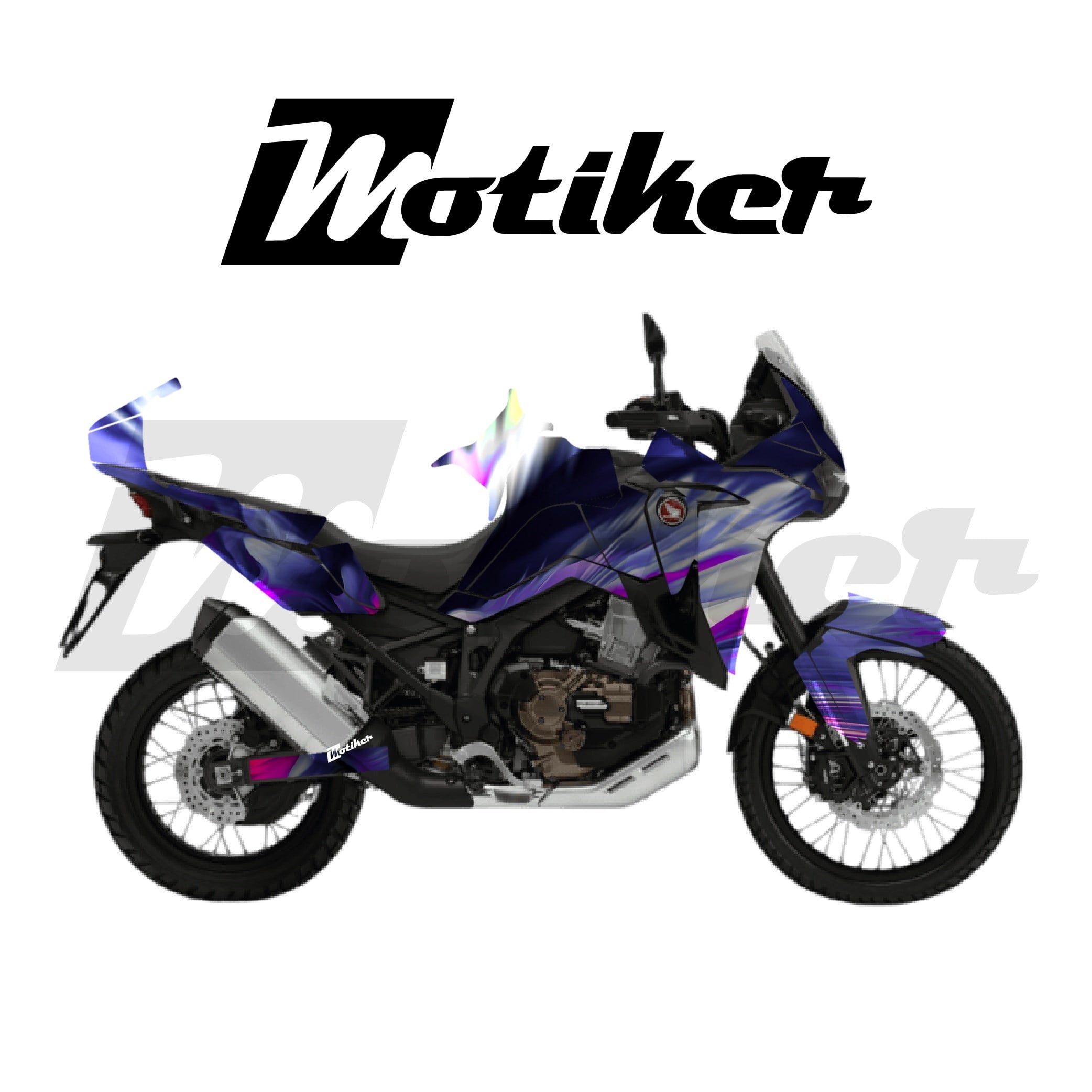 HONDA AFRICA TWIN CRF 1100 L 2020-2023 Parçalı Kaplama Sticker Etiket Modeli Soyut Tüy Desen 12 (MTK9373)