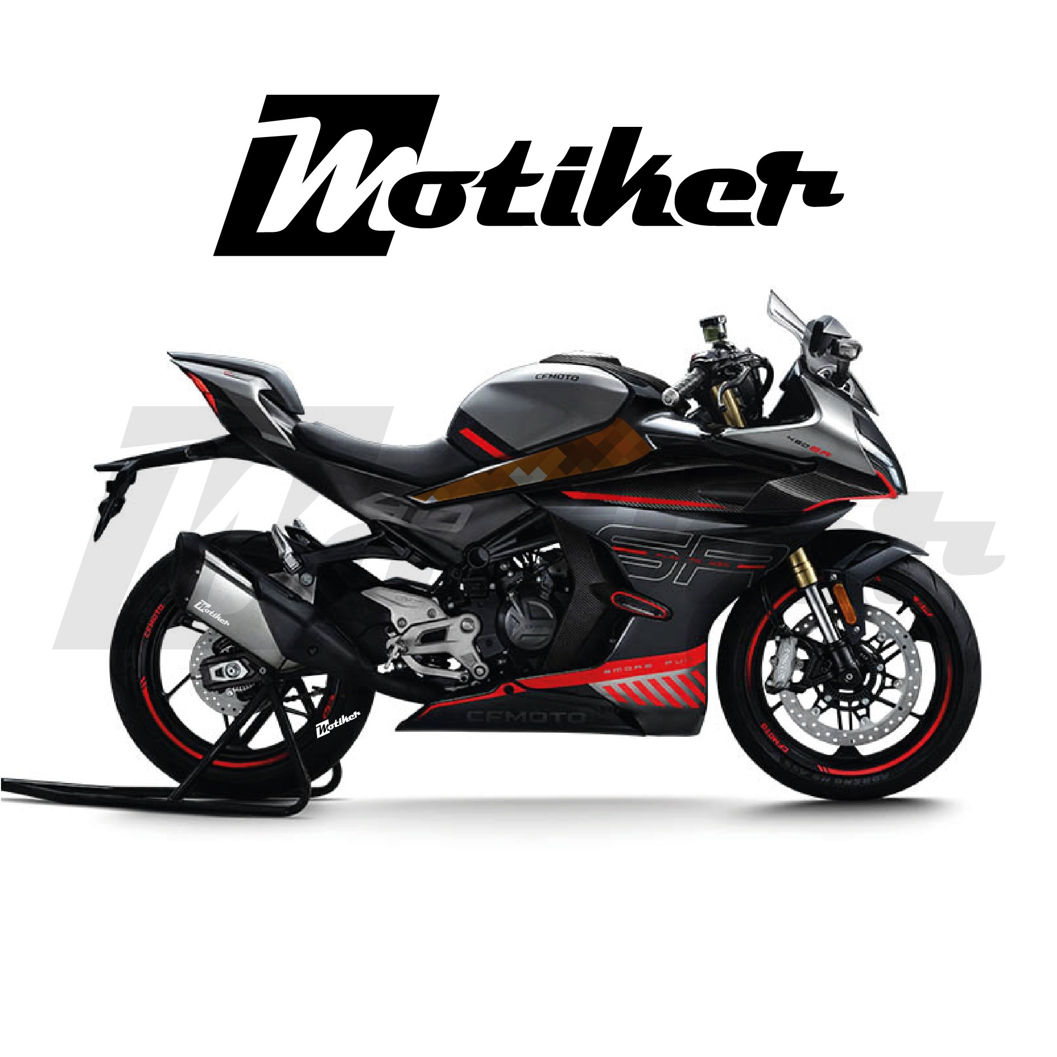 CF MOTO 450SR Orta Şase Motosiklet Baskılı Folyo Sticker Etiket Modeli 2026-1