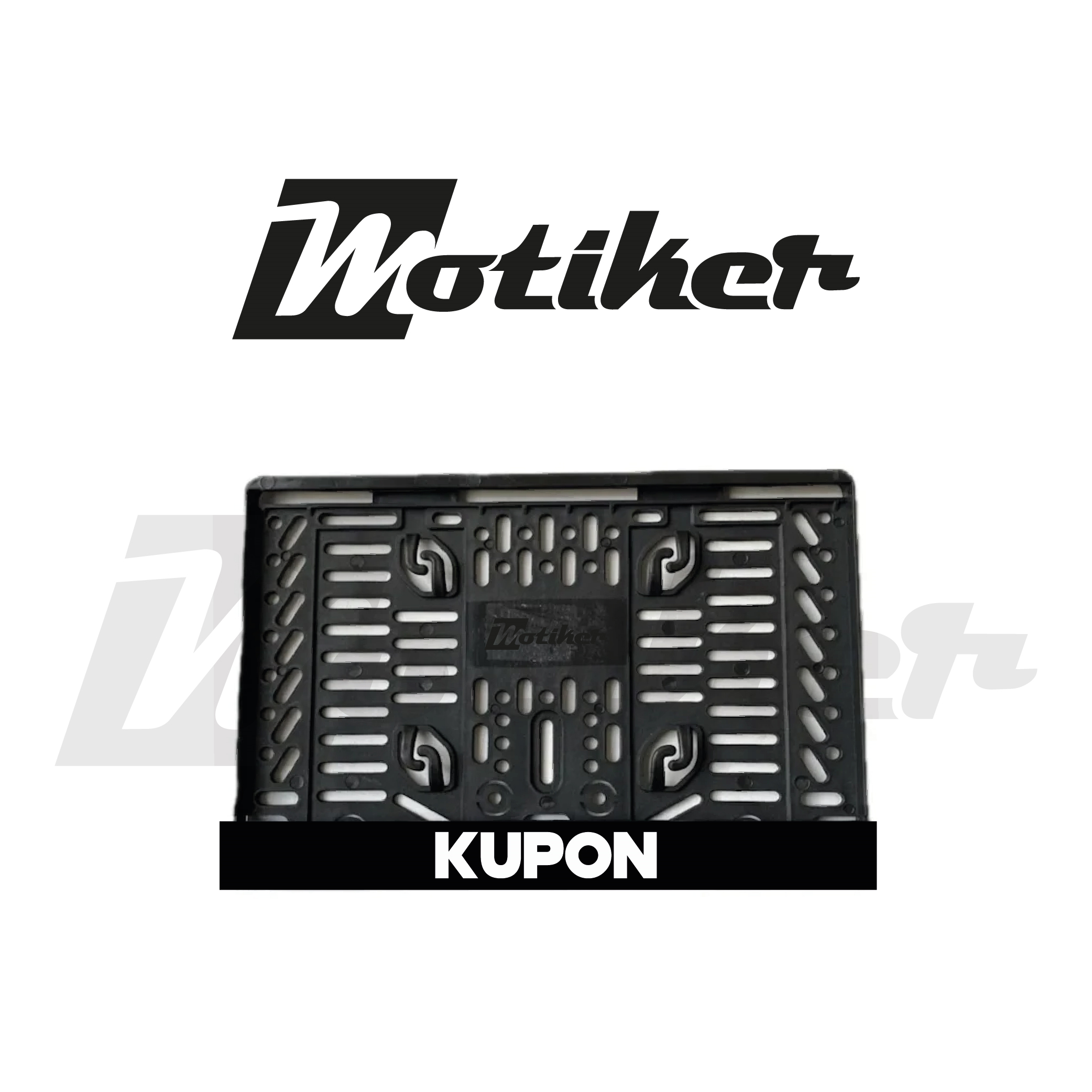 Pleksi Plakalık Siyah Üstüne Beyaz  Kupon Yazılı Tasarımlı Motosiklet Plakalık Modeli