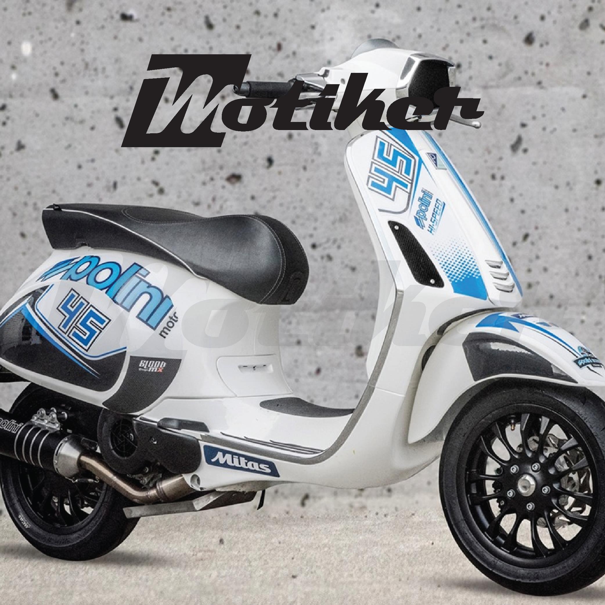 Vespa HI-SPEED Polini 45 Tasarımı Sticker Etiket Modeli Evrensel