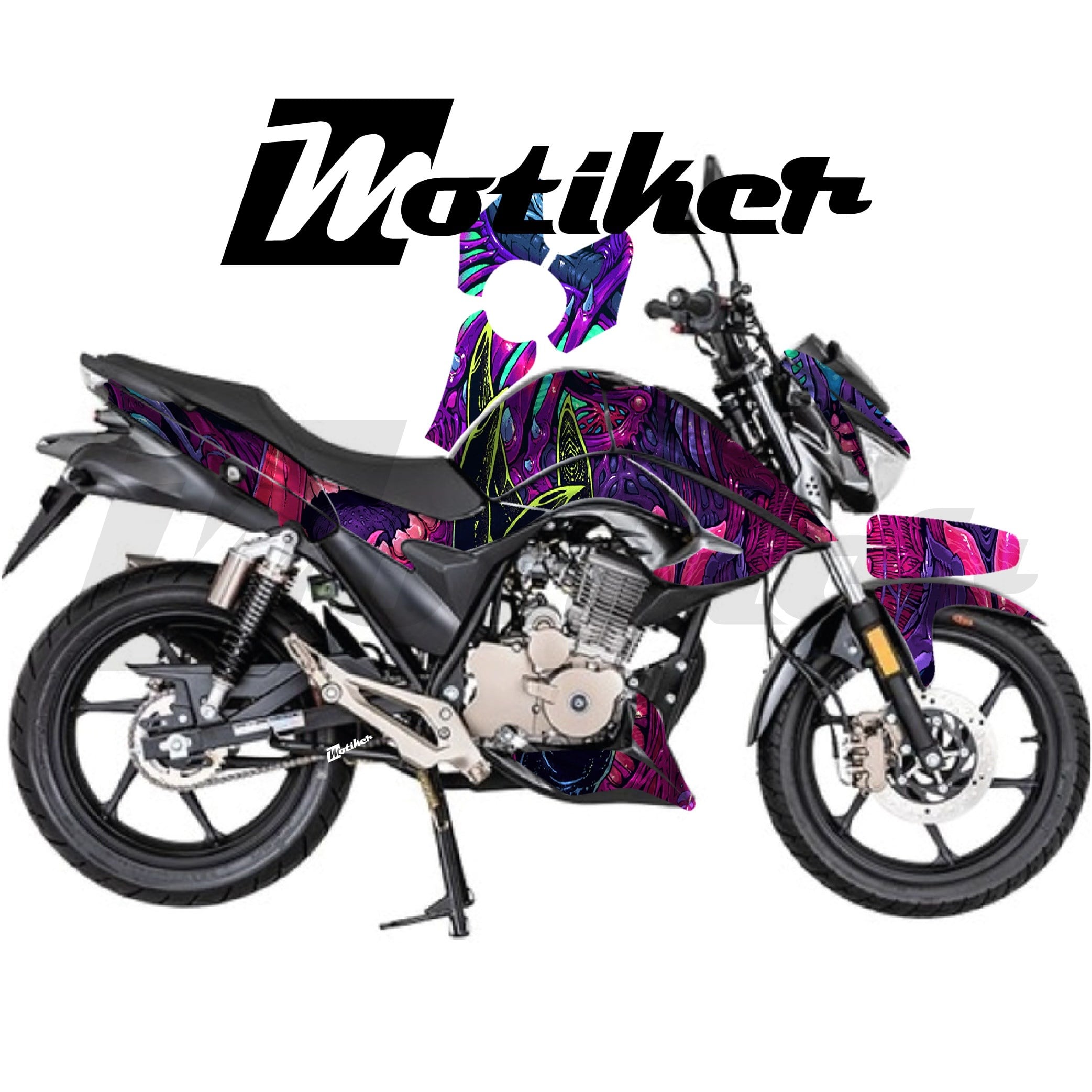 Mondial Drift L Parçalı Kaplama Sticker Etiket Modeli Yaratık Desen 8 (MTK9369)