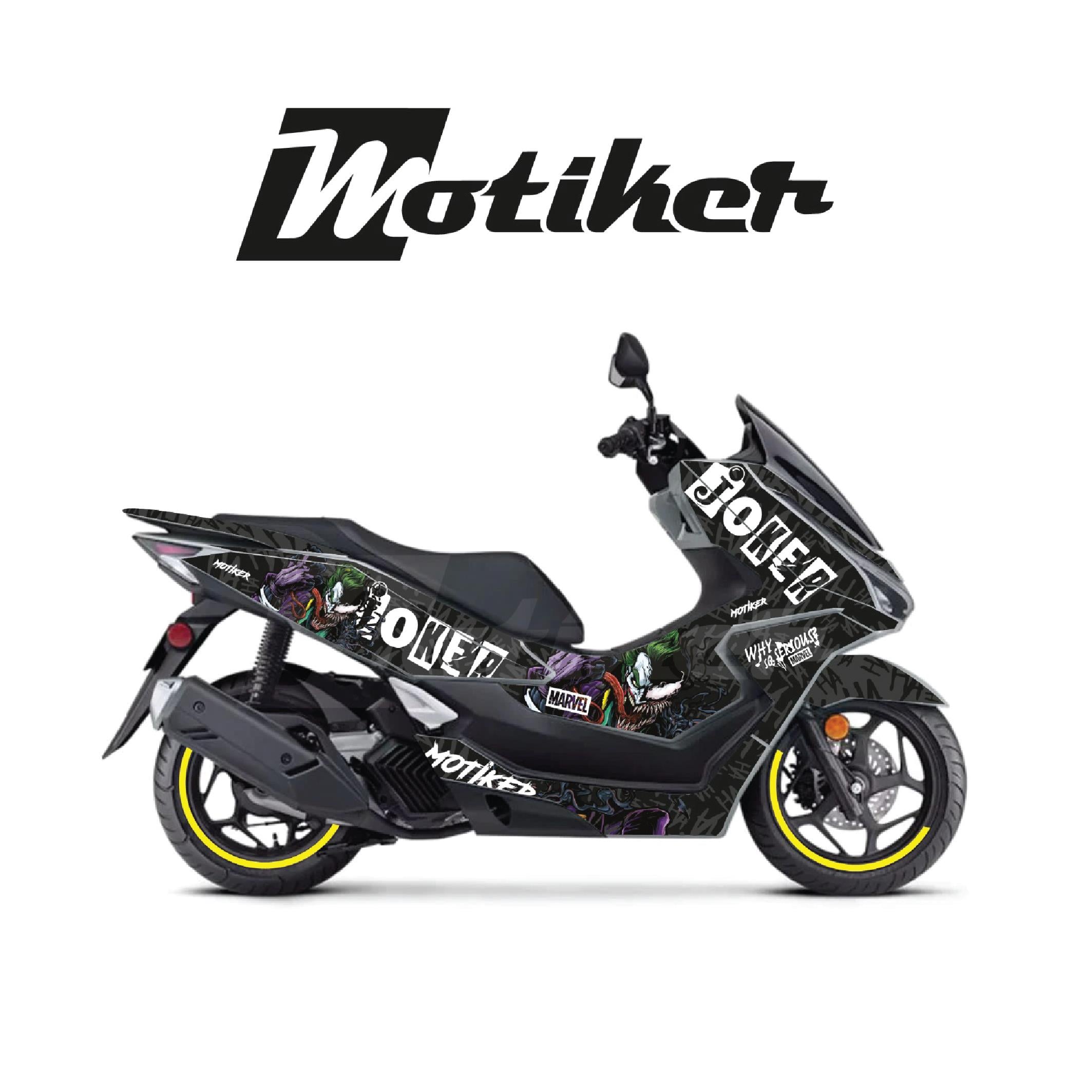 HONDA PCX Dlx 125 Joker & Venom Design Siyah  Sticker Set  Motor Kaplama