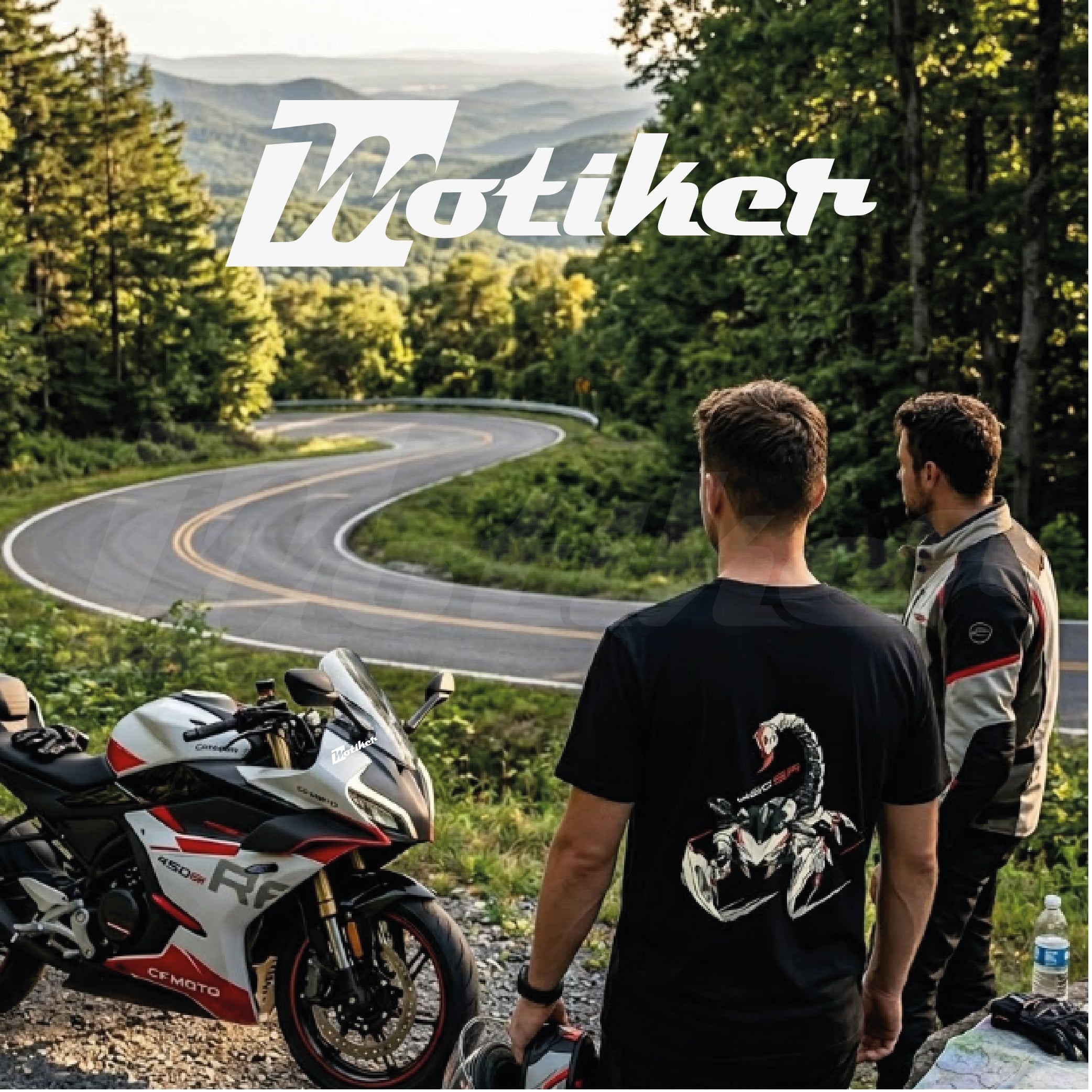CFMOTO 450SR Akrep Tasarımlı Siyah T-Shirt Modeli