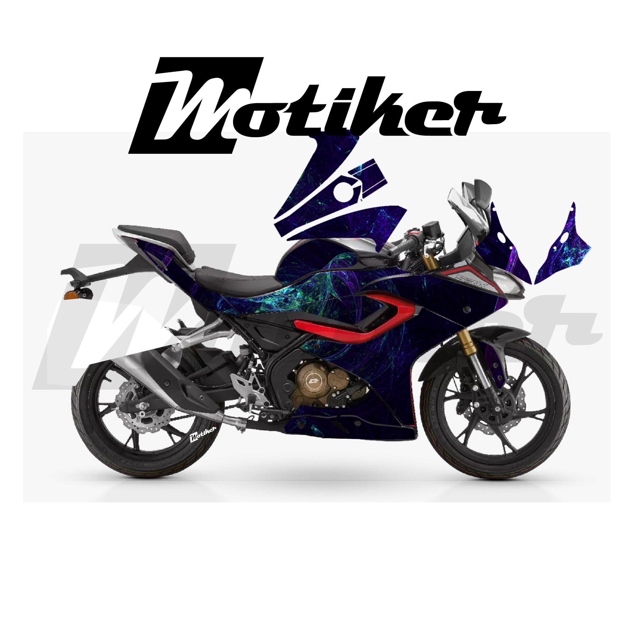 RKS SRK 125R Parçalı Kaplama Sticker Etiket Modeli Kozmik Duman Desen 23 (MTK9384)