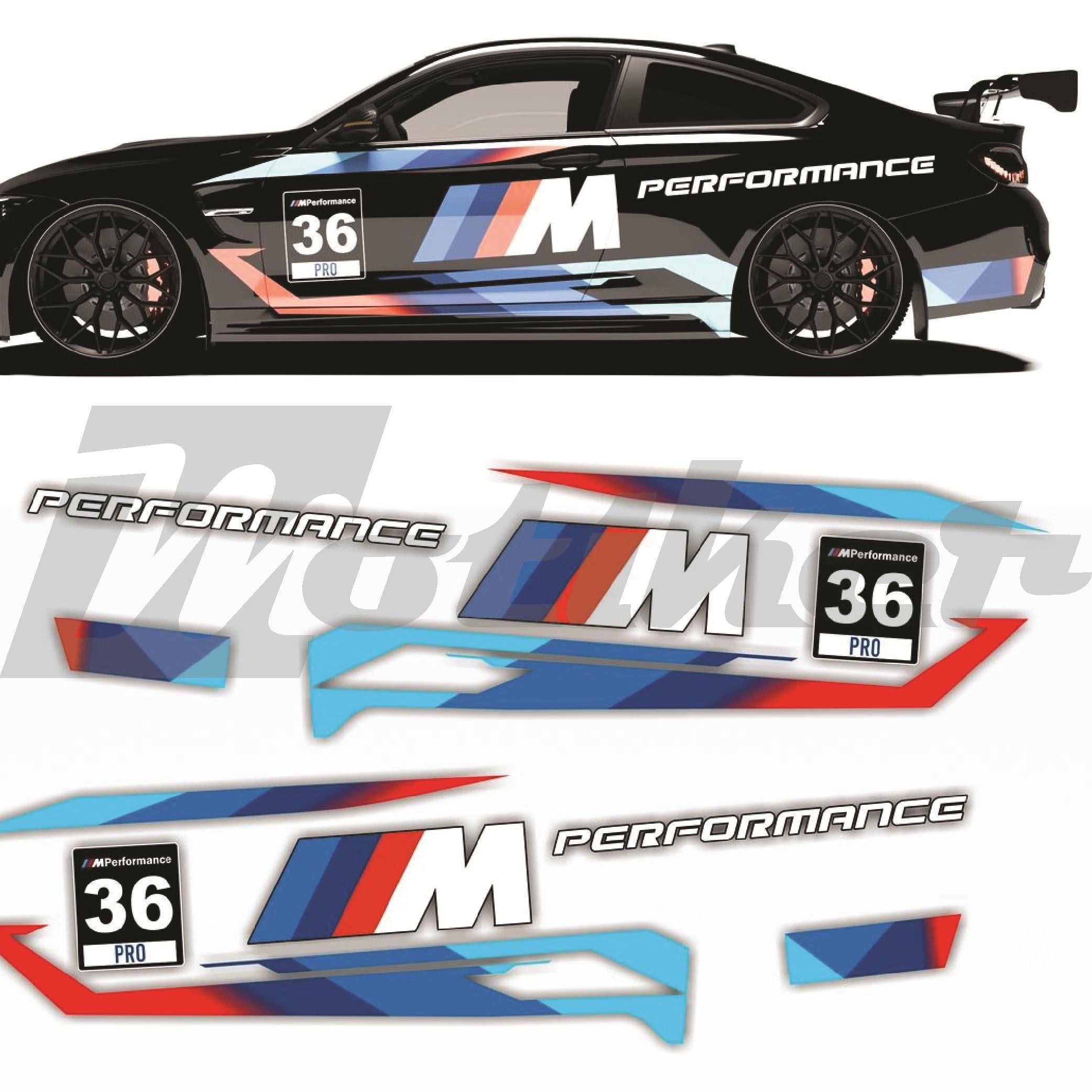BMW mperformance parçalı baskılı sticker etiket modeli