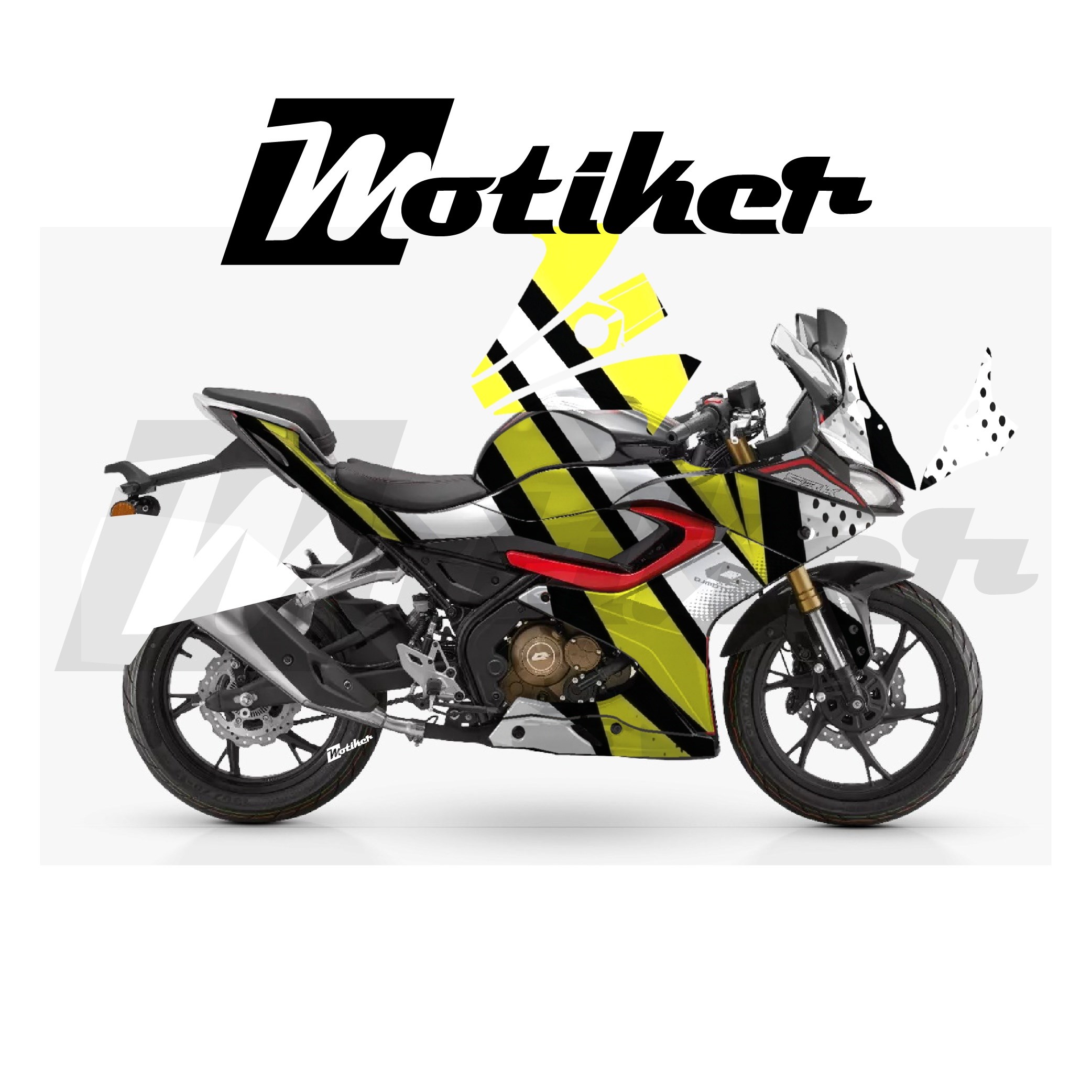 RKS SRK 125R Parçalı Kaplama Sticker Etiket Modeli Spor Çizgiler Desen 4 (MTK9365)