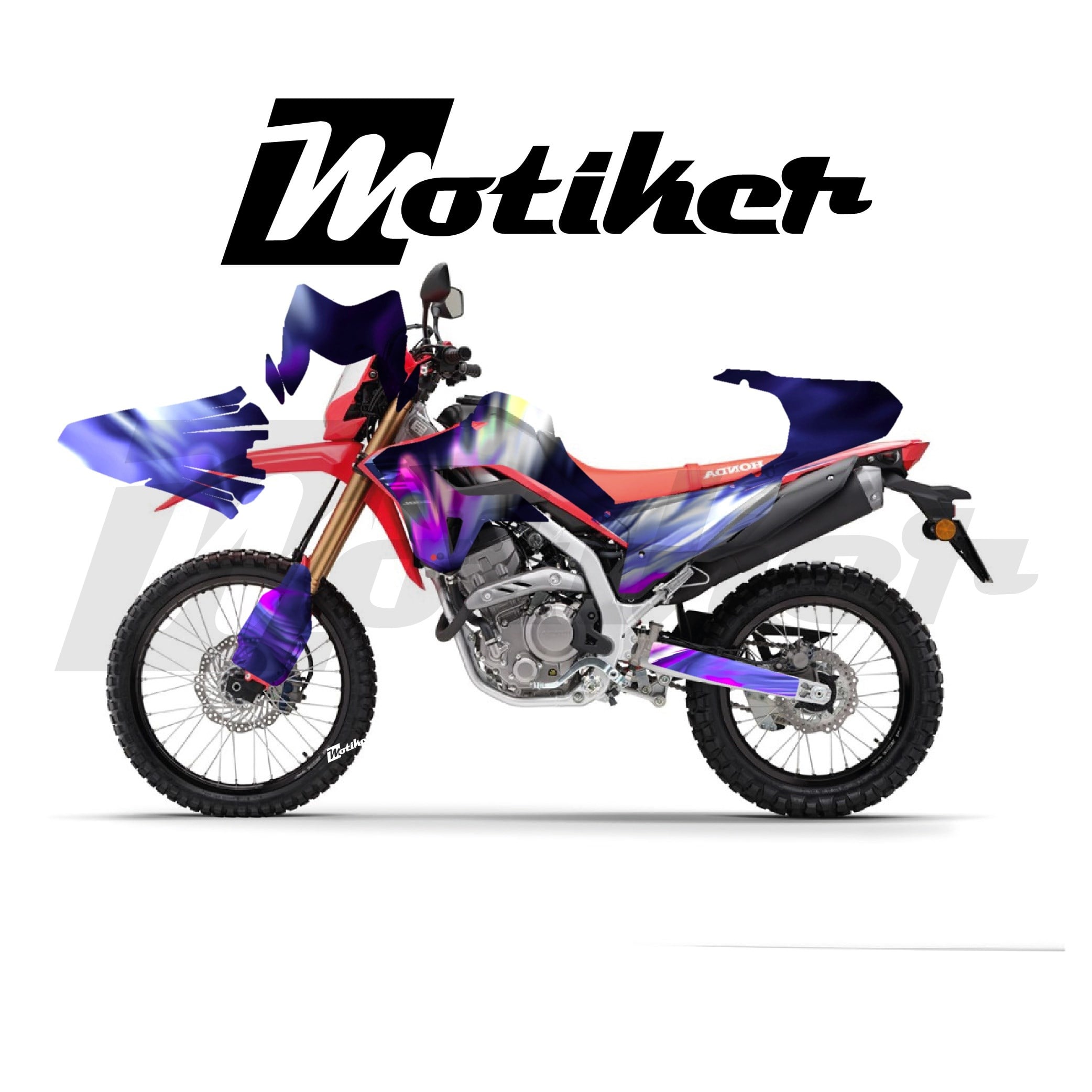 Honda CRF250L Parçalı Kaplama Sticker Etiket Modeli Soyut Tüy Desen 12 (MTK9373)