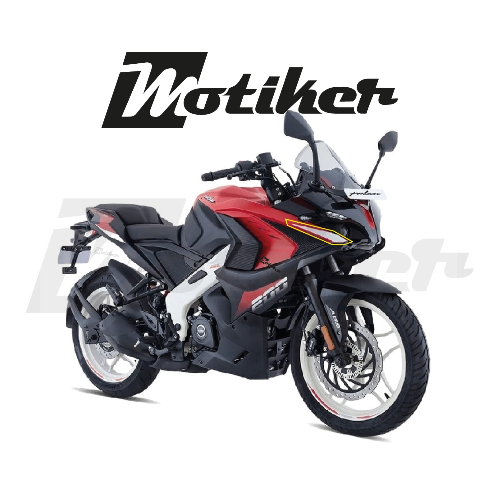 Bajaj Pulsar RS200 Ön Far Altı Orjinal Tasarım Sticker Etiket Modeli