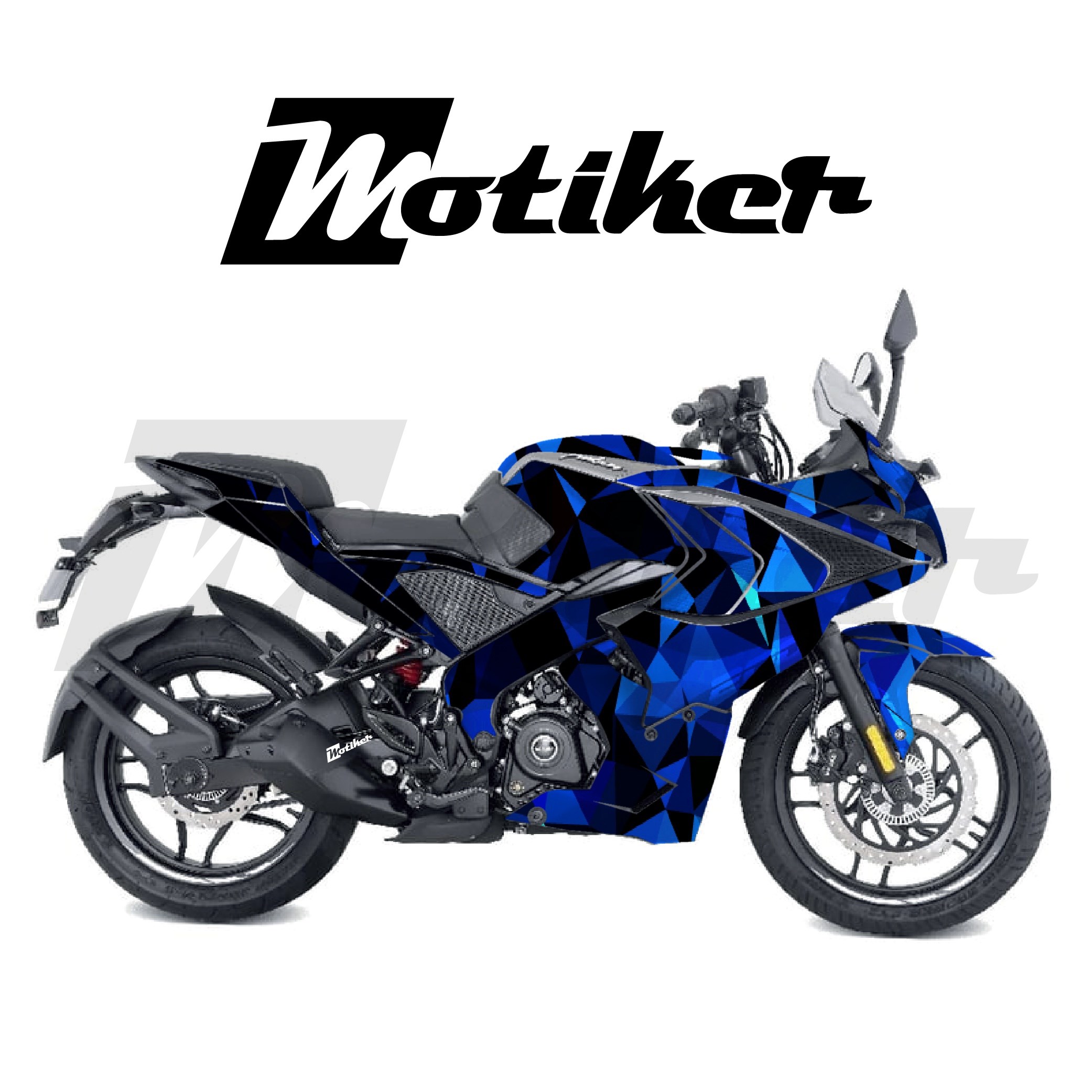 Bajaj RS200 Parçalı Kaplama Sticker Etiket Modeli Poligon Desen 5 (MTK9366)