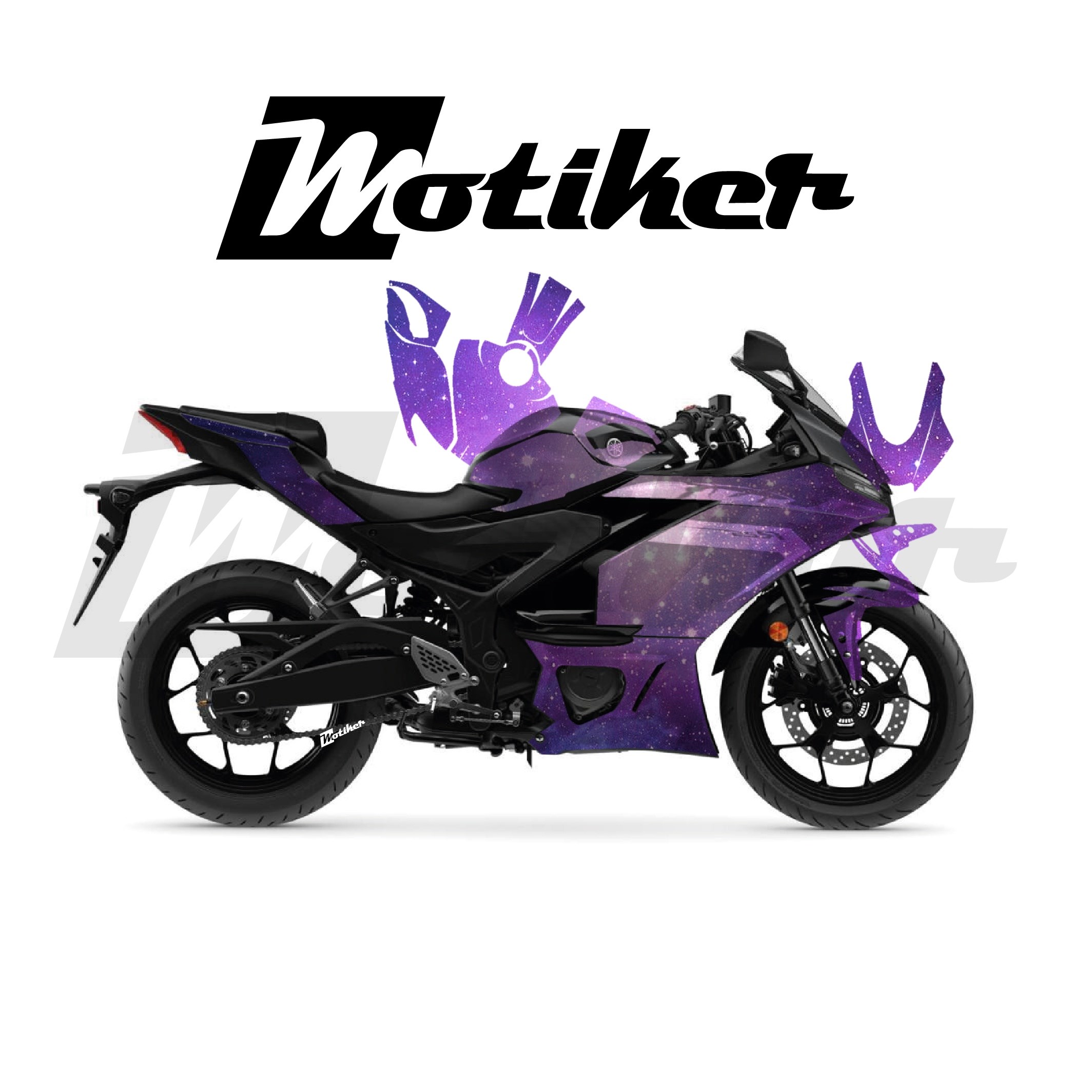 Yamaha YZF R25 Parçalı Kaplama Sticker Etiket Modeli Galaksi Desen 3 (MTK9364)