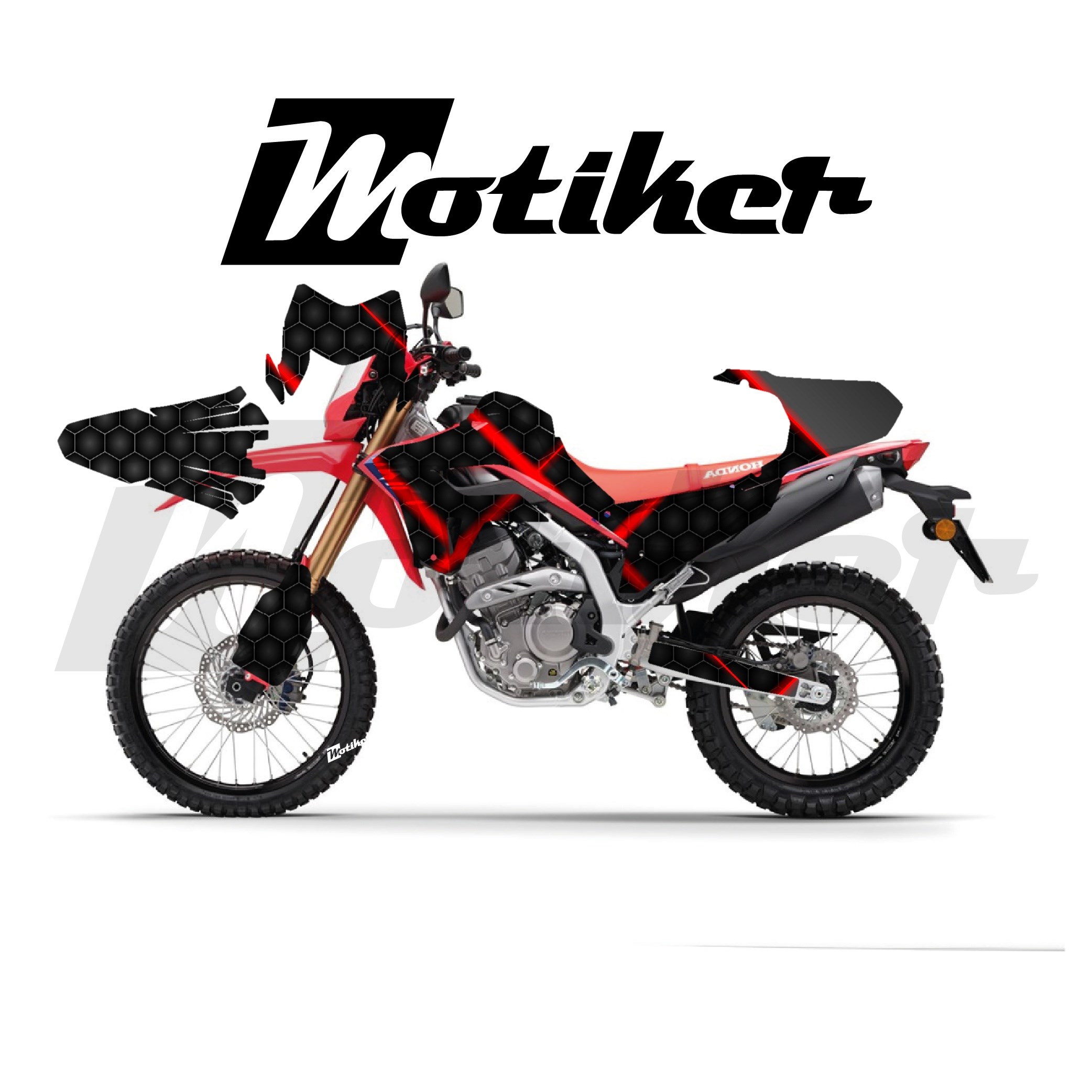 Honda CRF250L Parçalı Kaplama Sticker Etiket Modeli Karbon Lazer Desen 17 (MTK9378)