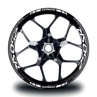 CFMOTO 250SR Jant Sticker İç & Dış Takım Etiket Modeli Kırmızı - Beyaz