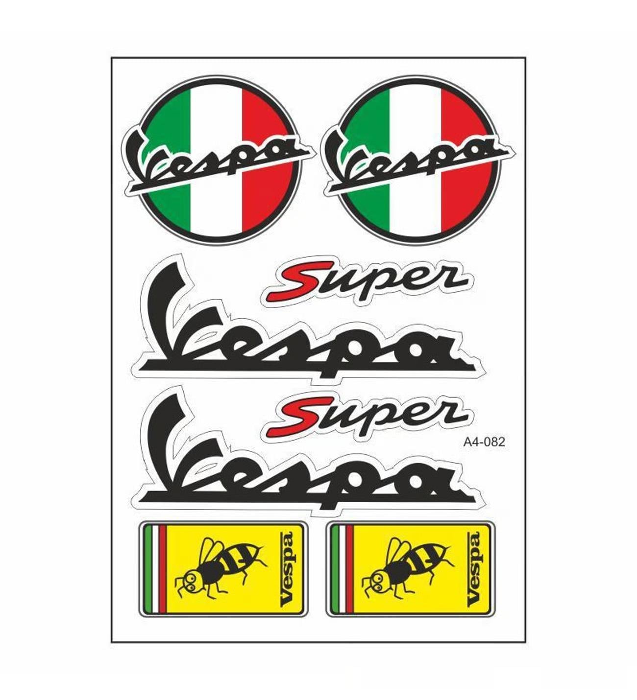 Vespa A4 8'li Sticker Paketi Tasarımı Evrensel 