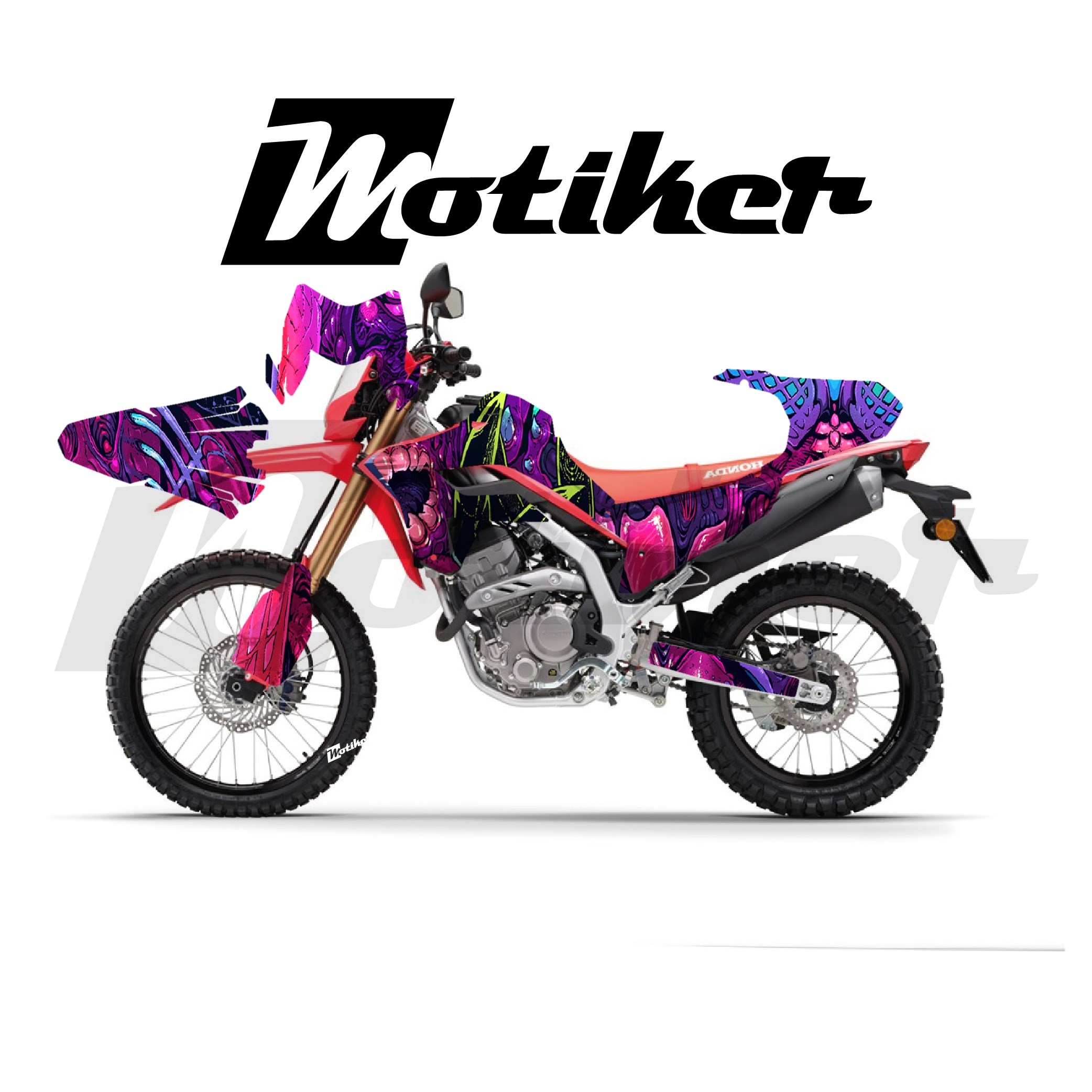 Honda CRF250L Parçalı Kaplama Sticker Etiket Modeli Yaratık Desen 8 (MTK9369)
