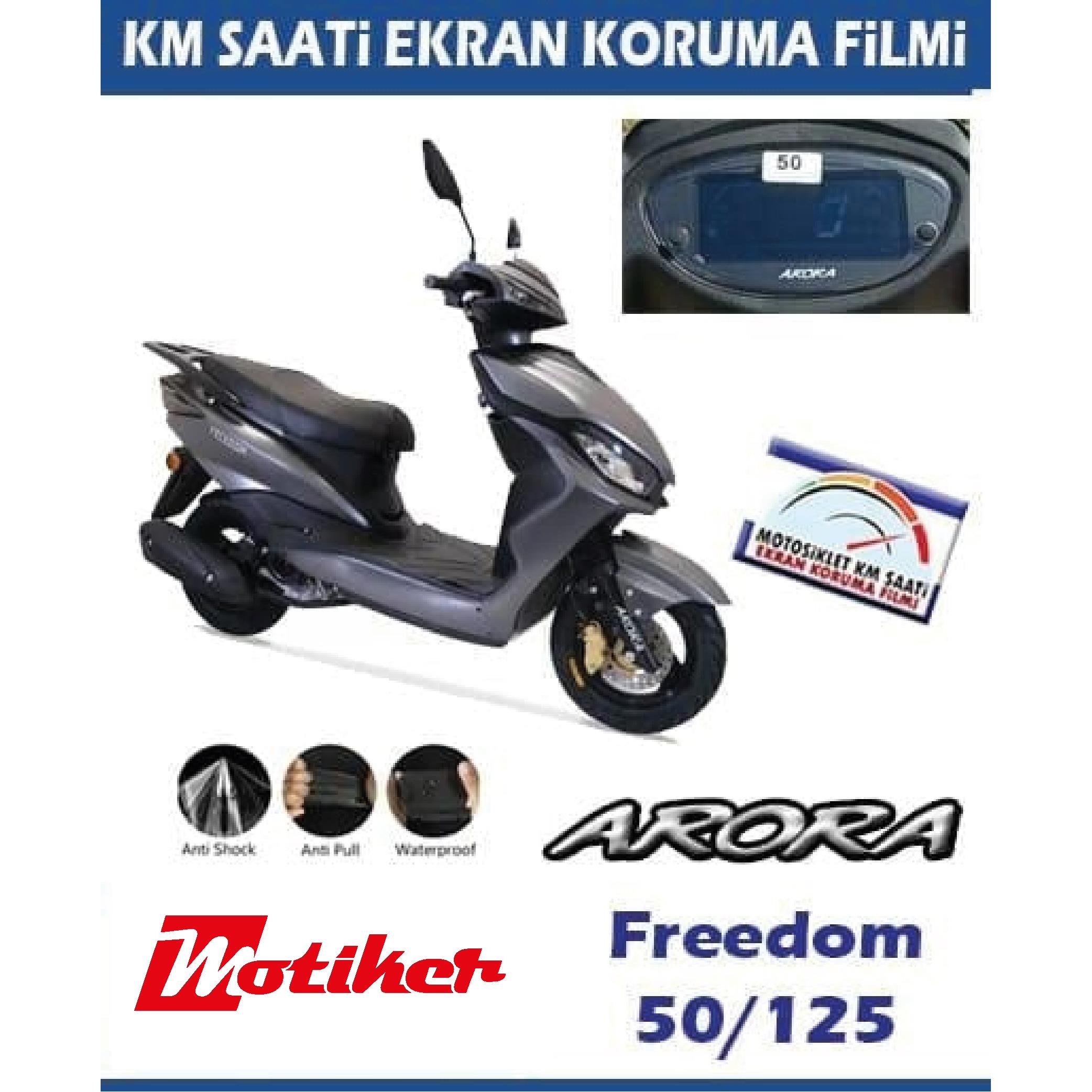 Arora Freedom 50/125  Serisi Motosiklet Ekran Km Koruyucu