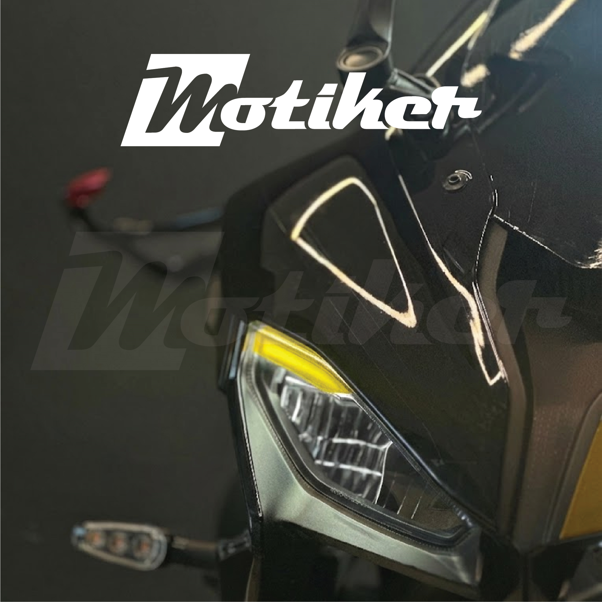 RKS QJ SRK125R Far Üstü Kaş Tasarım Sarı Şeffaf Sticker Etiket Modeli