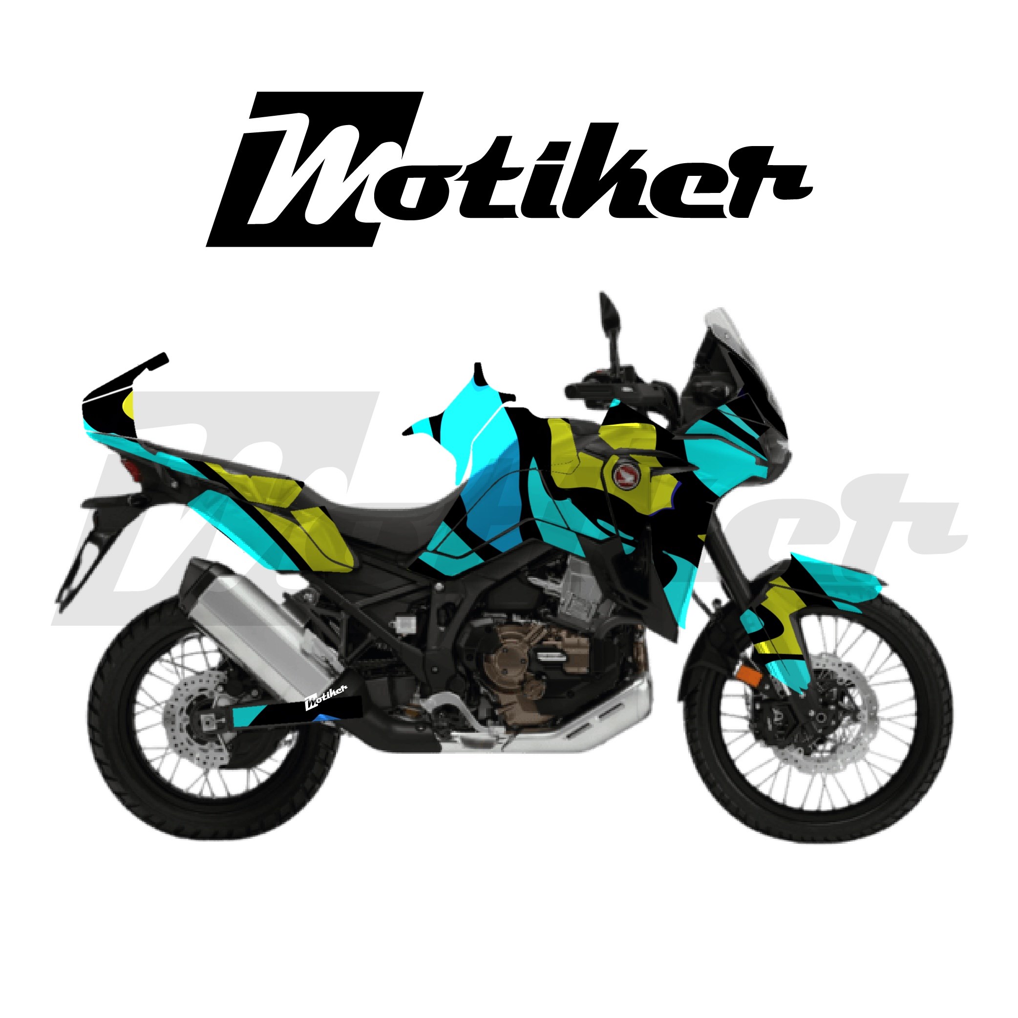 HONDA AFRICA TWIN CRF 1100 L 2020-2023 Parçalı Kaplama Sticker Etiket Modeli Soyut Kamuflaj Desen 22 (MTK9383)