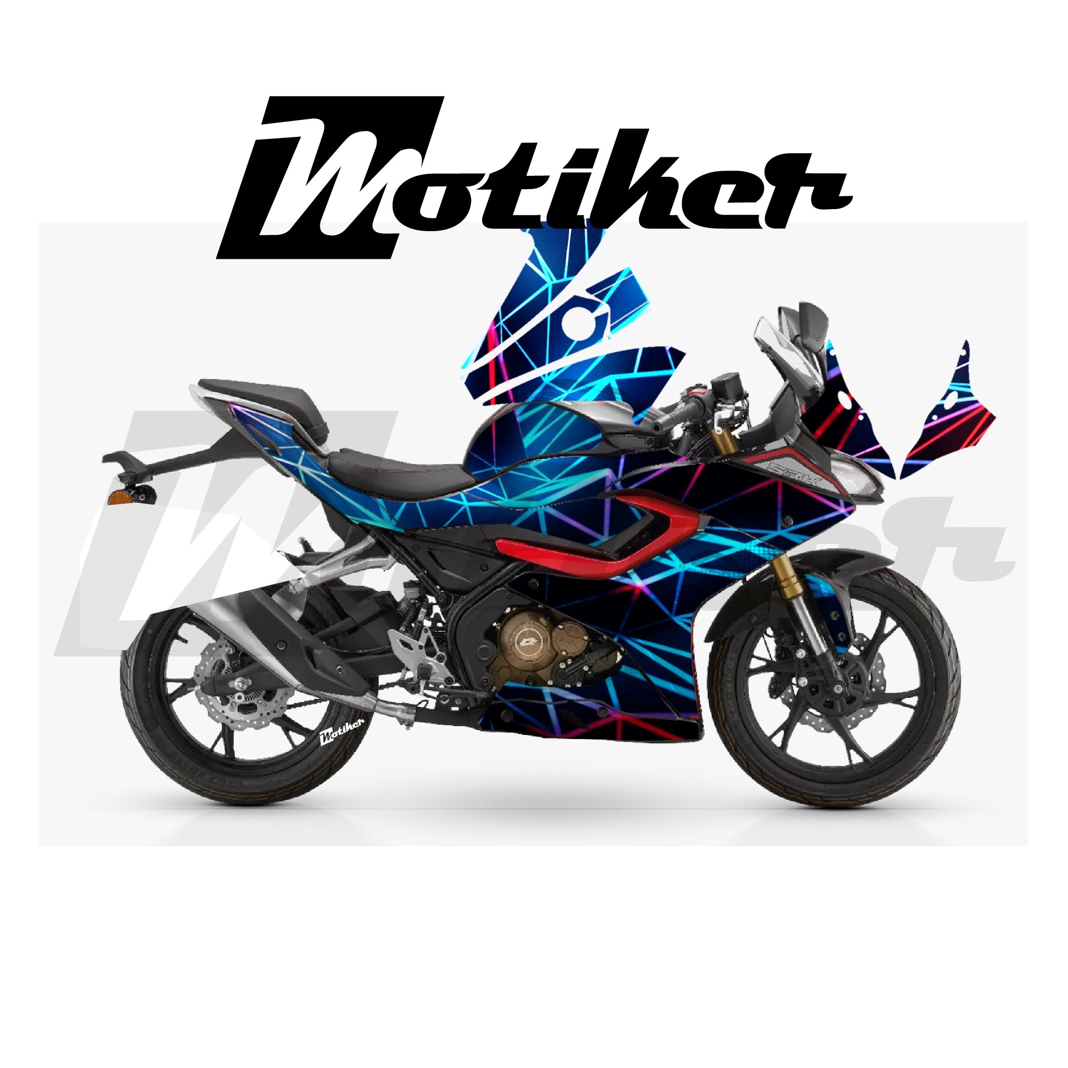 RKS SRK 125R Parçalı Kaplama Sticker Etiket Modeli Prizma Desen 18 (MTK9379)