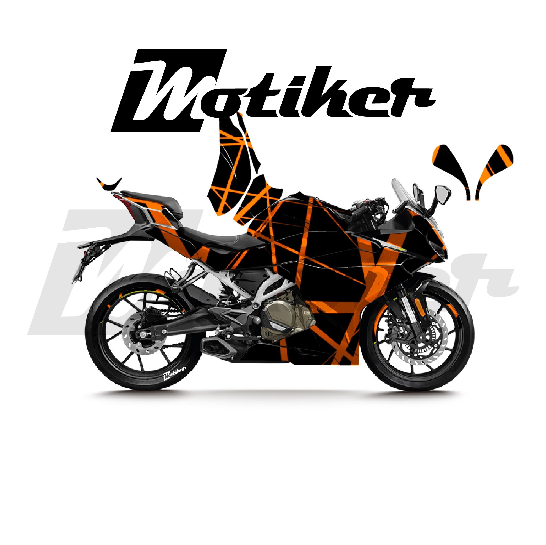 CFMOTO 250SR Parçalı Kaplama Sticker Etiket Modeli Geometrik Ağ Desen 1 (MTK9362)