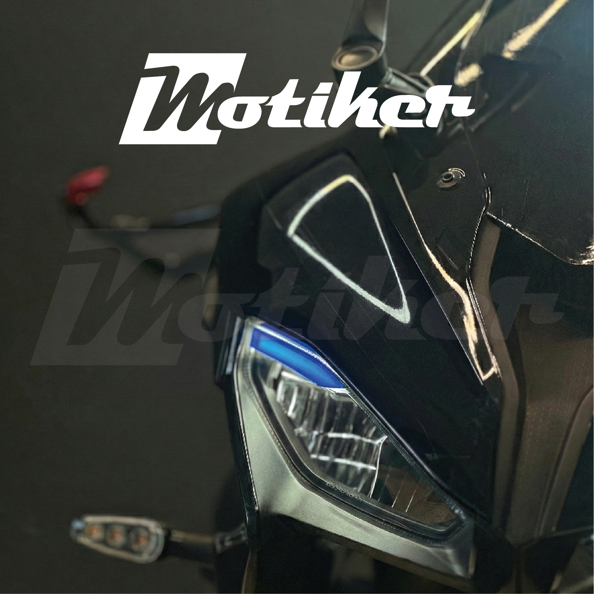 RKS QJ SRK125R Far Üstü Kaş Tasarım Lacivert Şeffaf Sticker Etiket Modeli