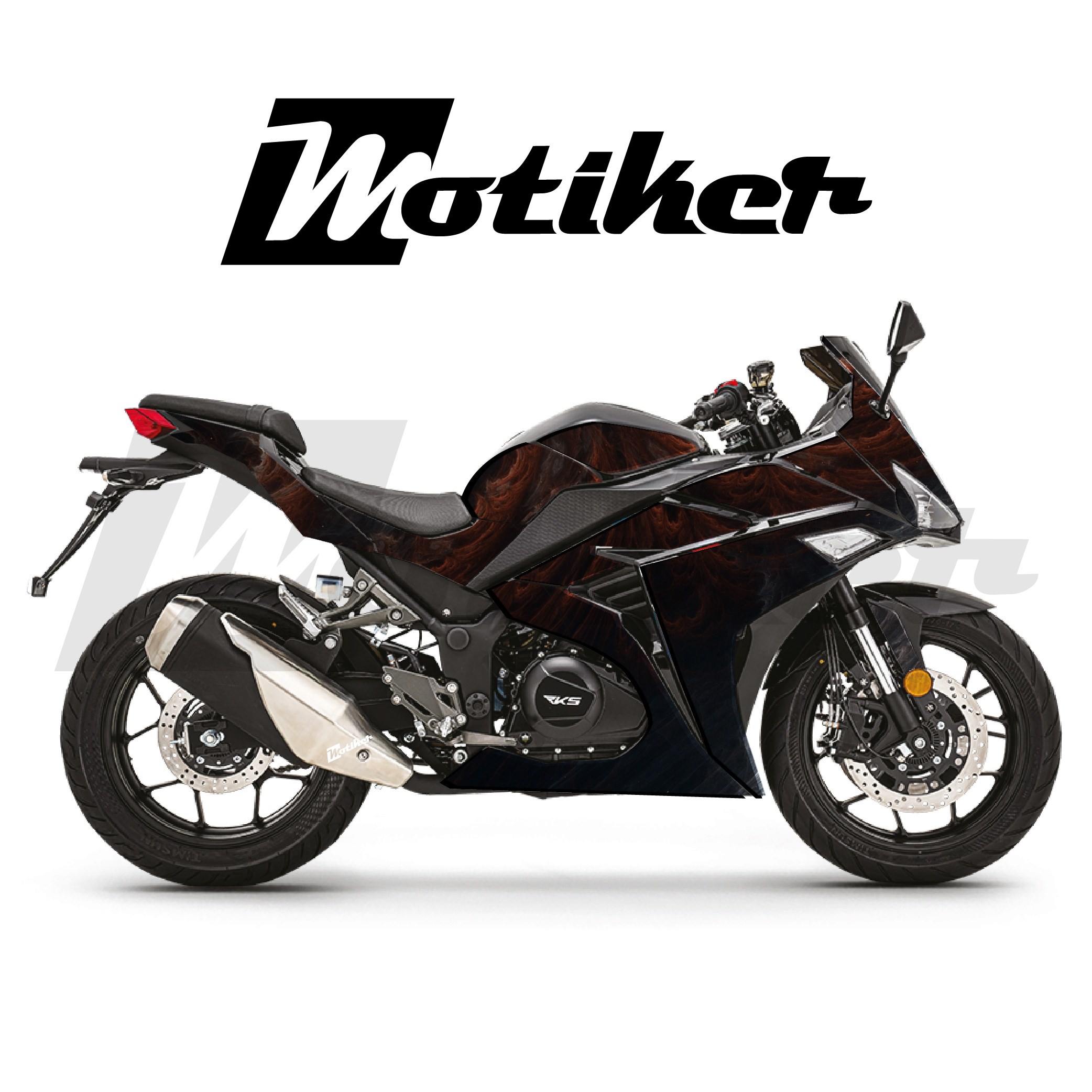 RKS R250 Parçalı Kaplama Sticker Etiket Modeli Soyut Alev Desen 16 (MTK9377)