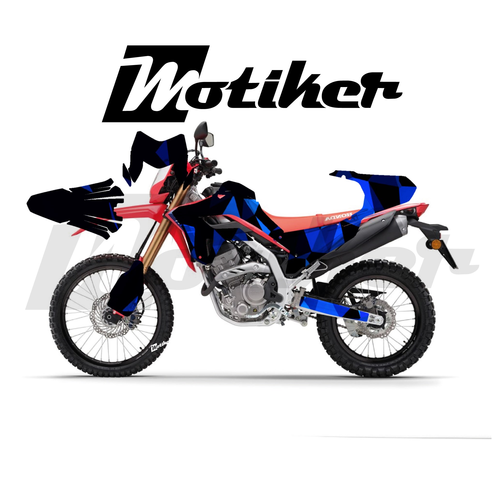 Honda CRF250L Parçalı Kaplama Sticker Etiket Modeli Poligon Desen 5 (MTK9366)