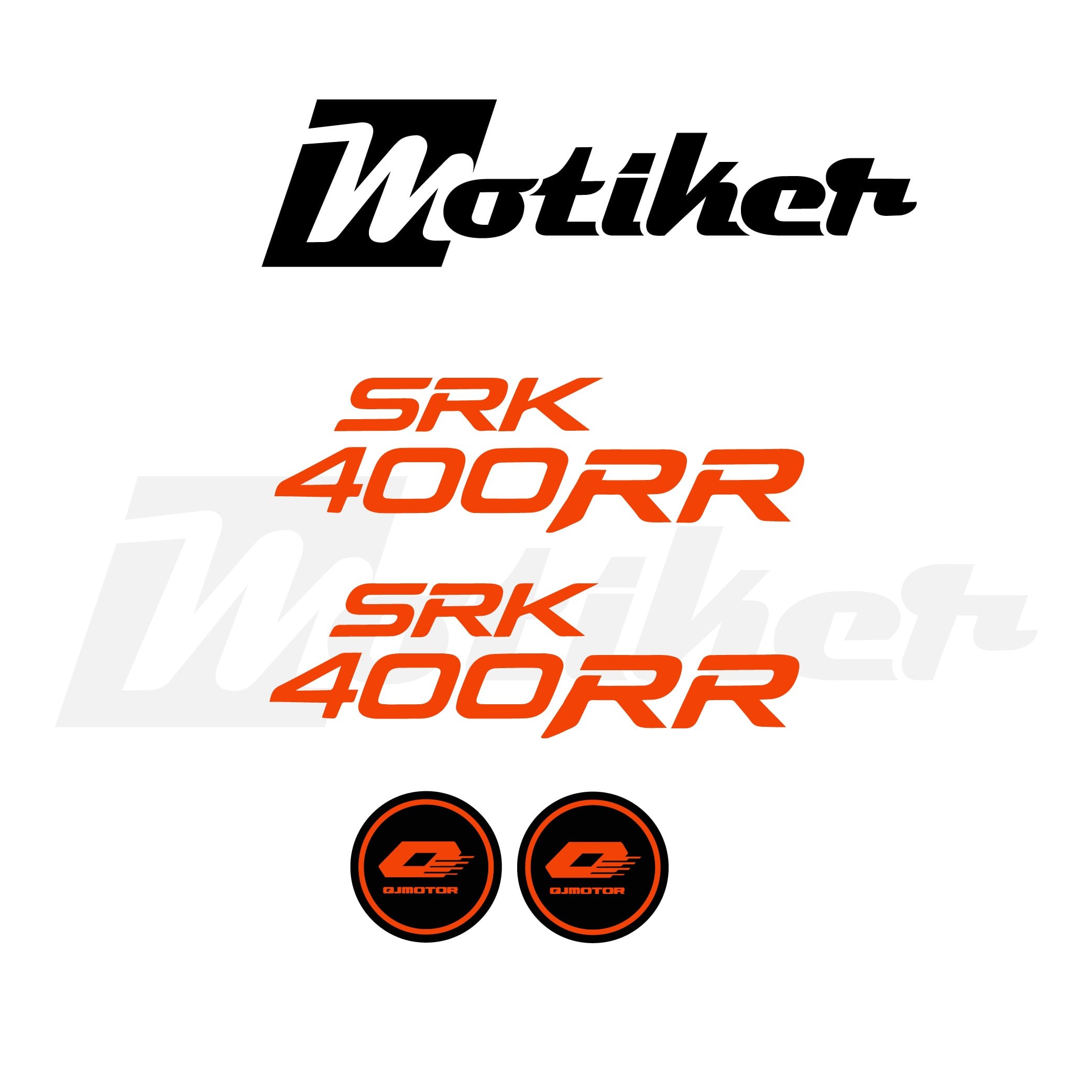 RKS QJMOTOR 400RR Sticker Tasarım Etiket Modeli Neon Turuncu