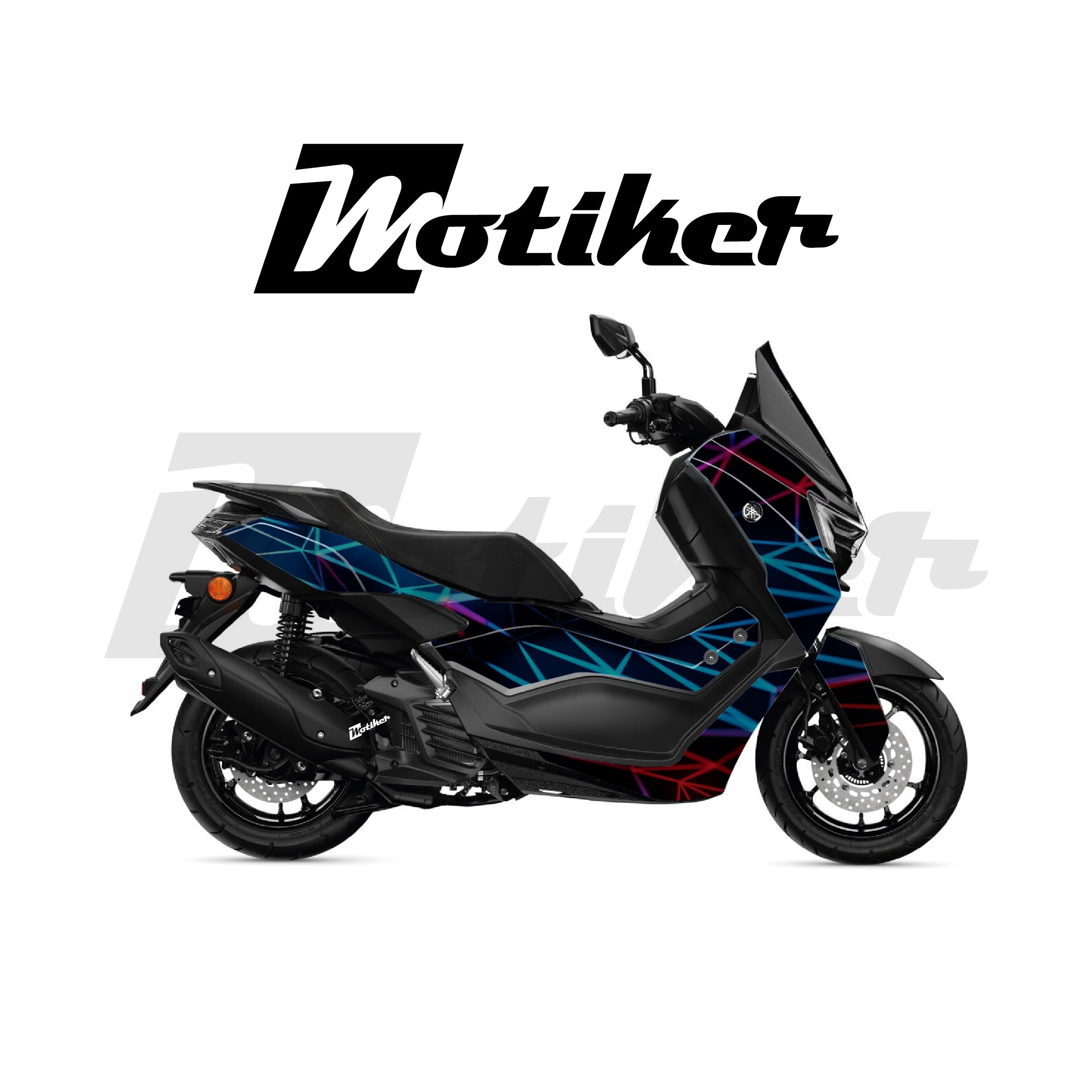 Yamaha NMAX 2025 Parçalı Kaplama Sticker Etiket Modeli Prizma Desen 18 (MTK9379)