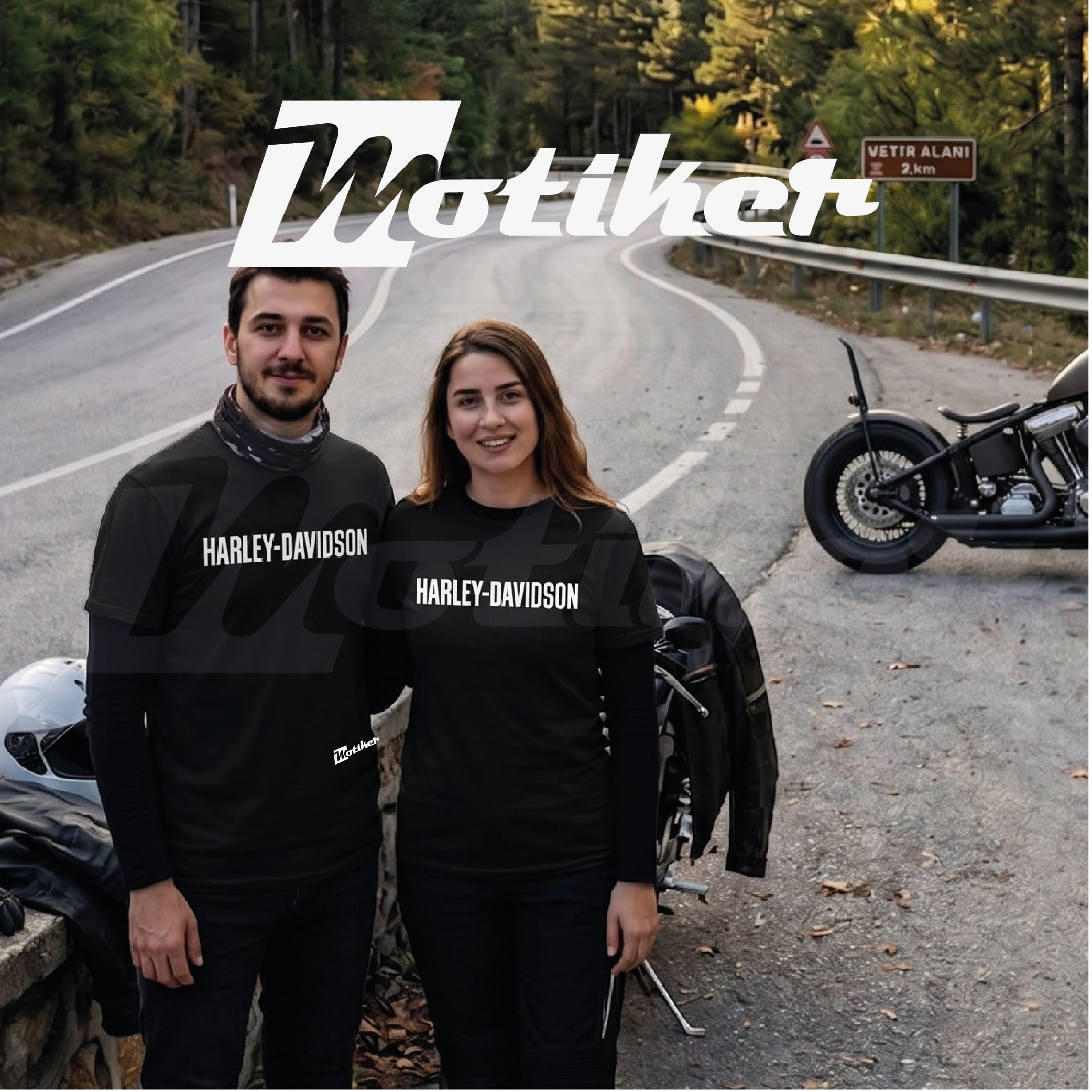 Harley Davidson  Orijinal Desen Tasarım Motorcu Tişörtü Beyaz Turuncu