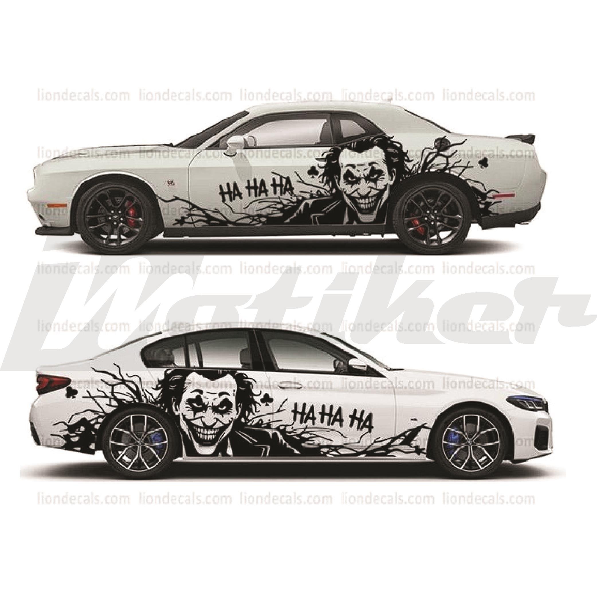 Tüm Araba Markalarına Uyumlu Joker Yan Kapı Stıcker  etiketi 