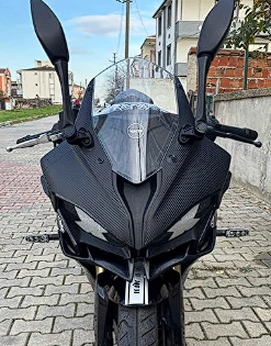 QJMOTOR RKS SRK125R ÖN KAFA MAT KARBON STİCKER KAPLAMA ETİKET MODELİ