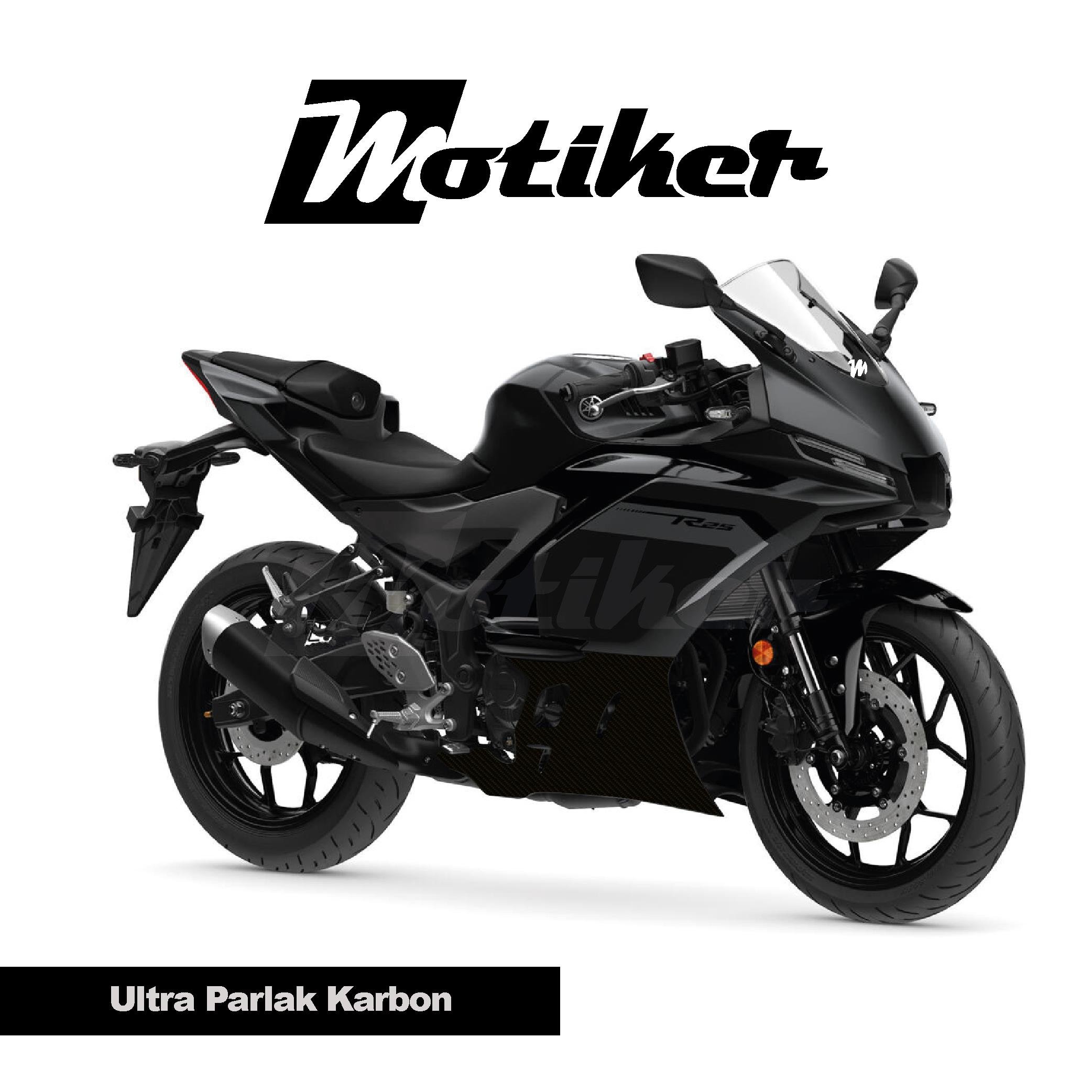 Yamaha YZF-R25 Sticker Alt Sakal Karbon 2019-2025 Uyumlu Sticker Etiket Modeli