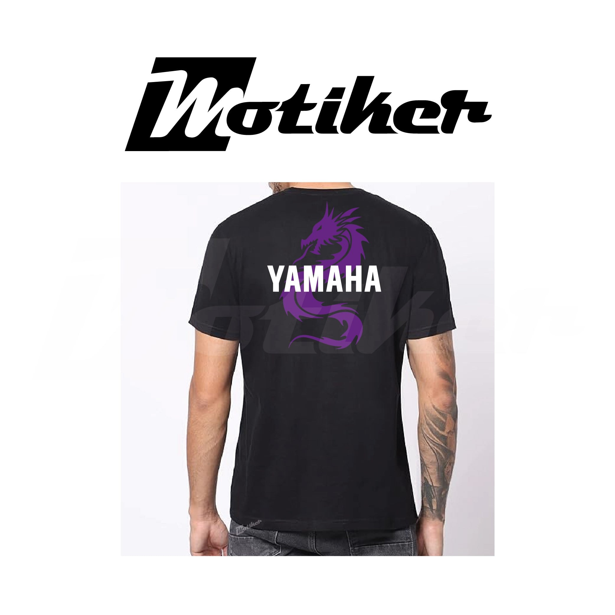 Yamaha Logolu Dragon Desen Tasarımlı Motosiklet T-Shirt Modeli