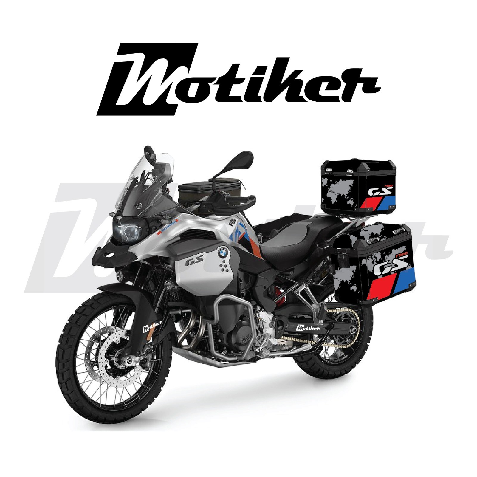 BMW F900 Çanta Kaplama Dünya Haritası Desen Tasarımı Sticker Etiket Modeli