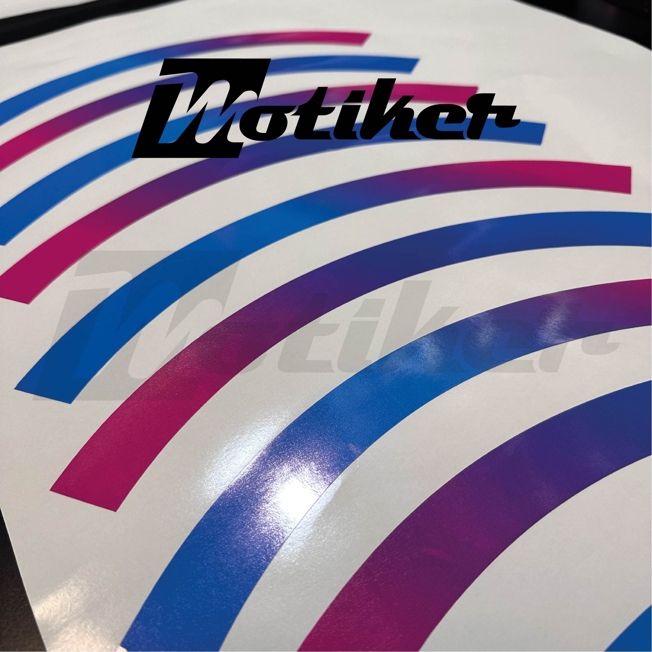 CF MOTO 450SR Mavi Pembe Renk Geçişli Tasarımlı Jant Kaplama Sticker Etiket Modeli