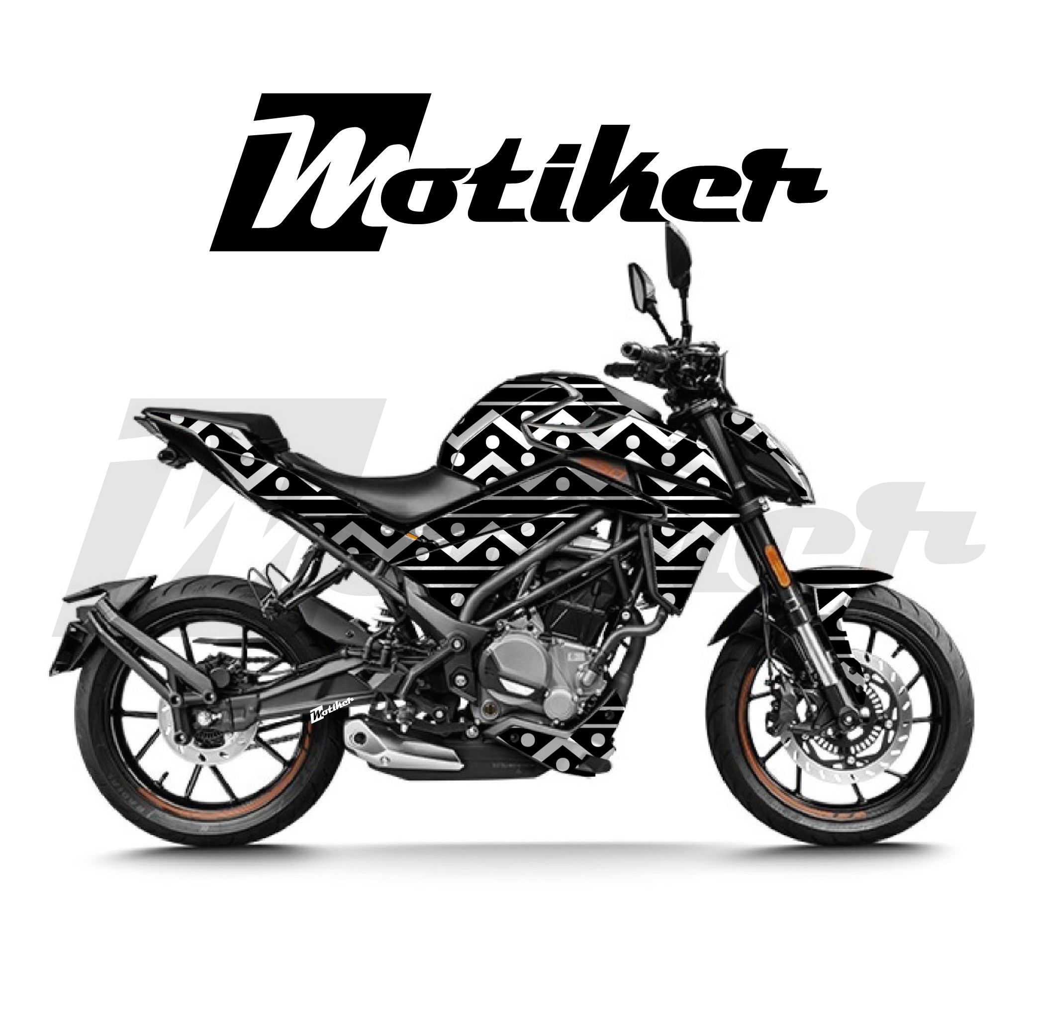CFMOTO 250NK Parçalı Kaplama Sticker Etiket Modeli Zikzak Çizgiler Desen 20 (MTK9381)