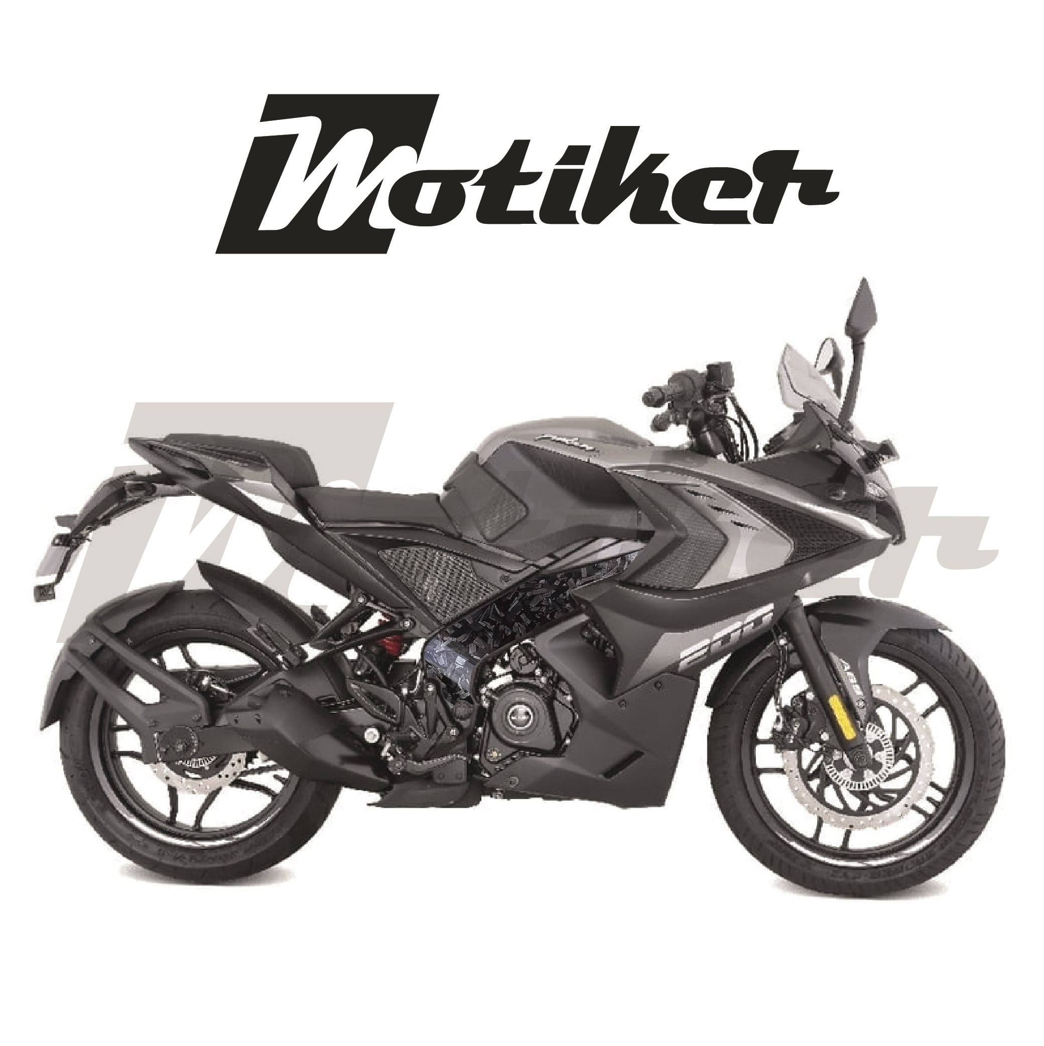 Bajaj Pulsar RS200 Orta Şase Forget Karbon Tasarımı Sticker Etiket Modeli