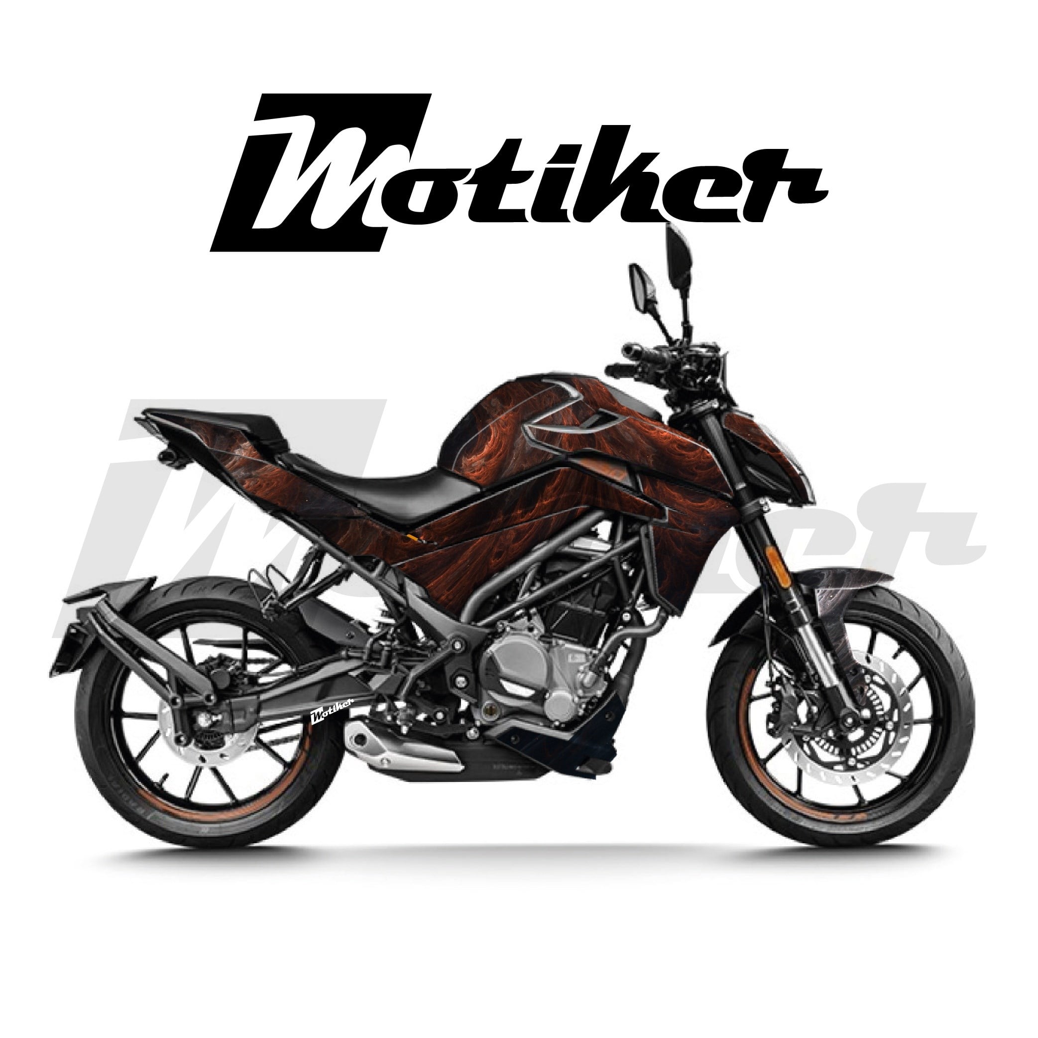 CFMOTO 250NK Parçalı Kaplama Sticker Etiket Modeli Soyut Alev Desen 16 (MTK9377)