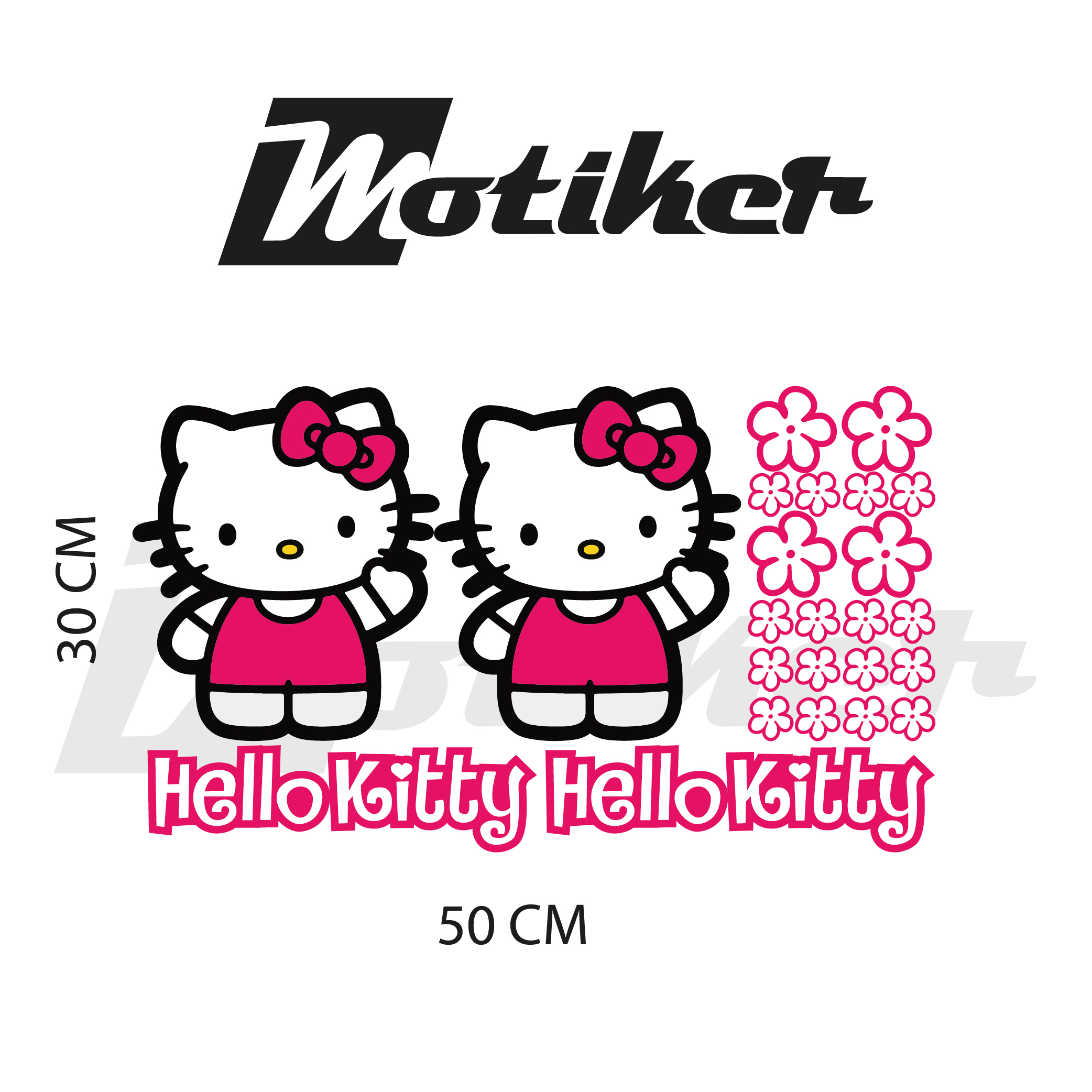 Hello Kitty Tasarımı Evrensel Sticker Etiket Modelli