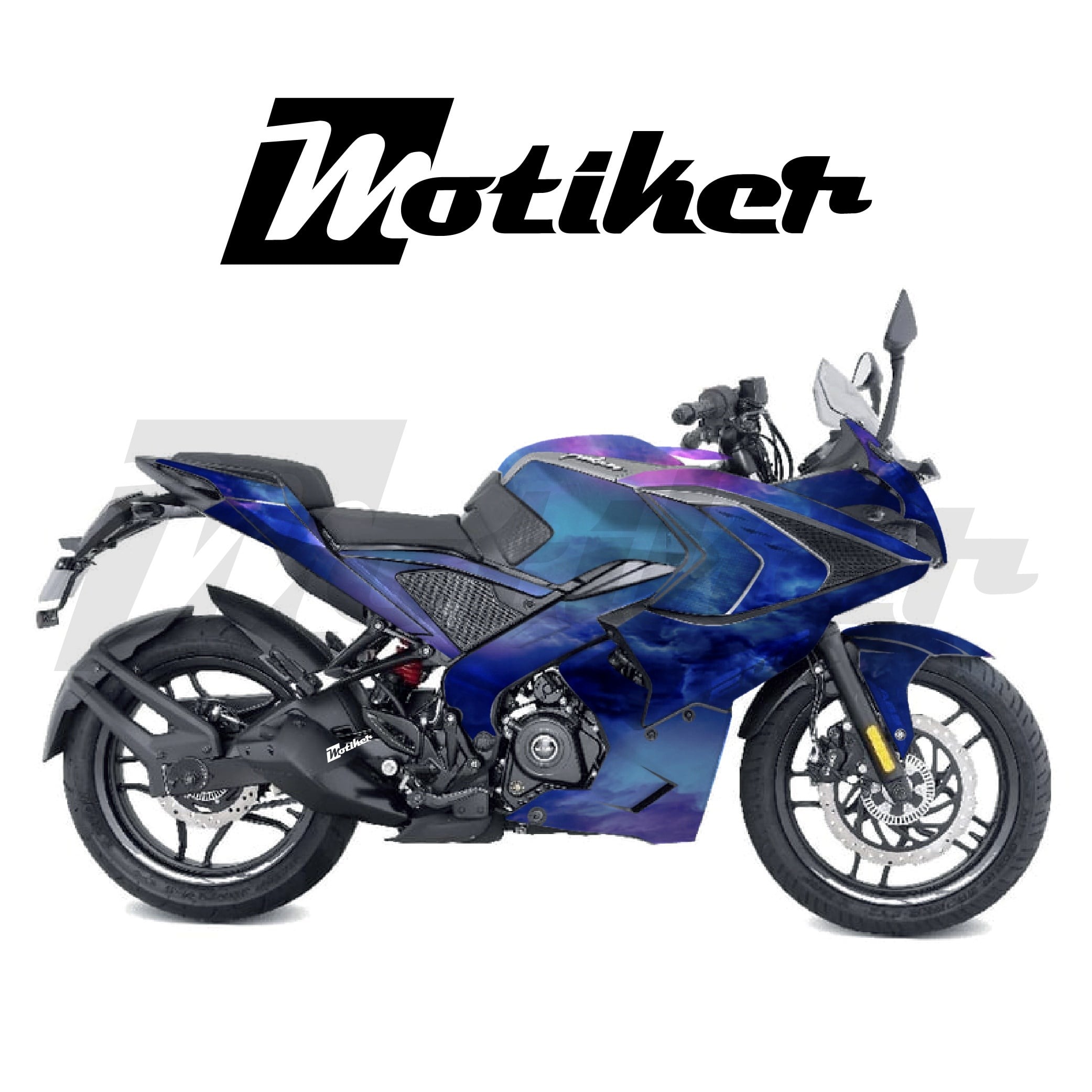 Bajaj RS200 Parçalı Kaplama Sticker Etiket Modeli Bulutsu Desen 13 (MTK9374)