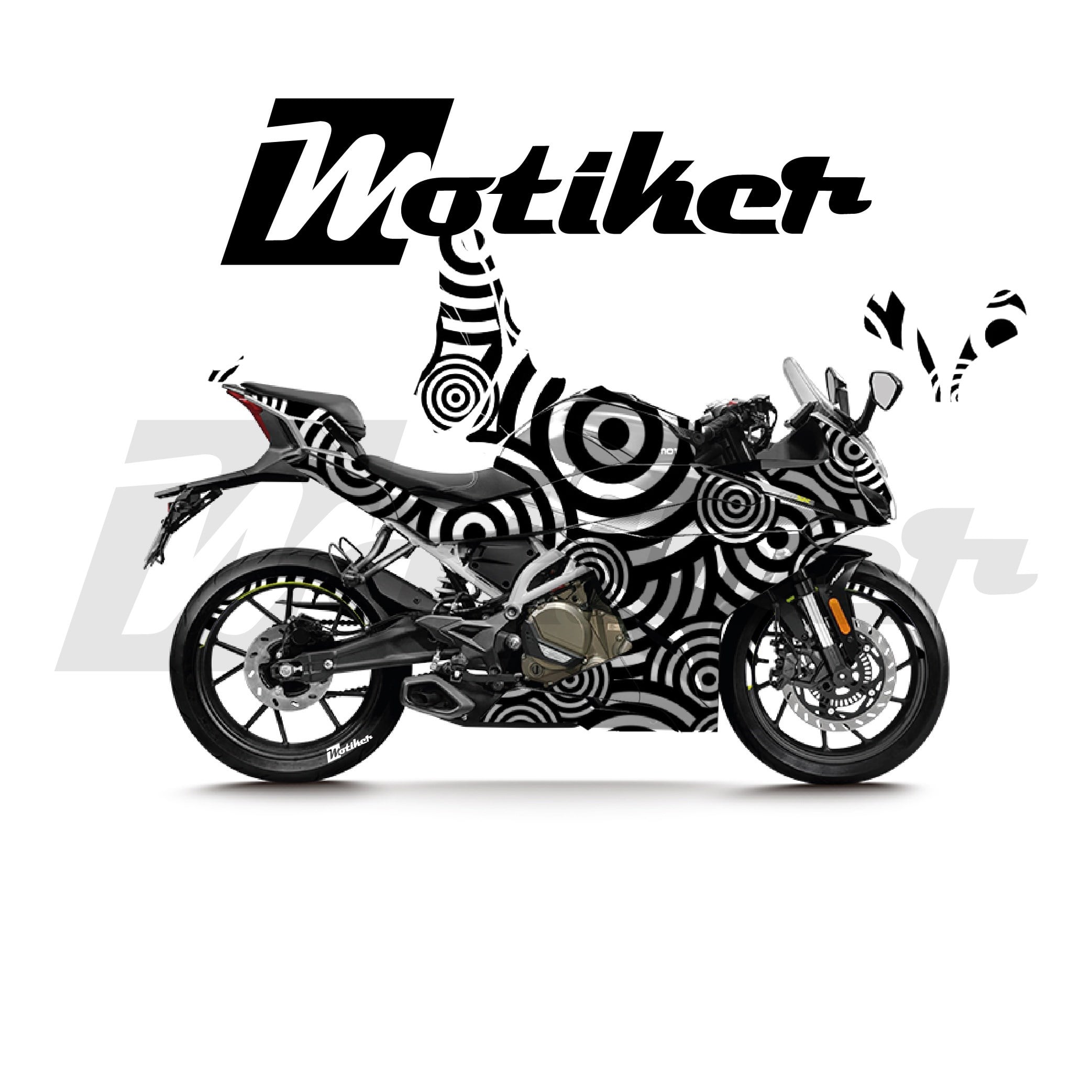CFMOTO 250SR Parçalı Kaplama Sticker Etiket Modeli Dairesel Motif Desen 21 (MTK9382)