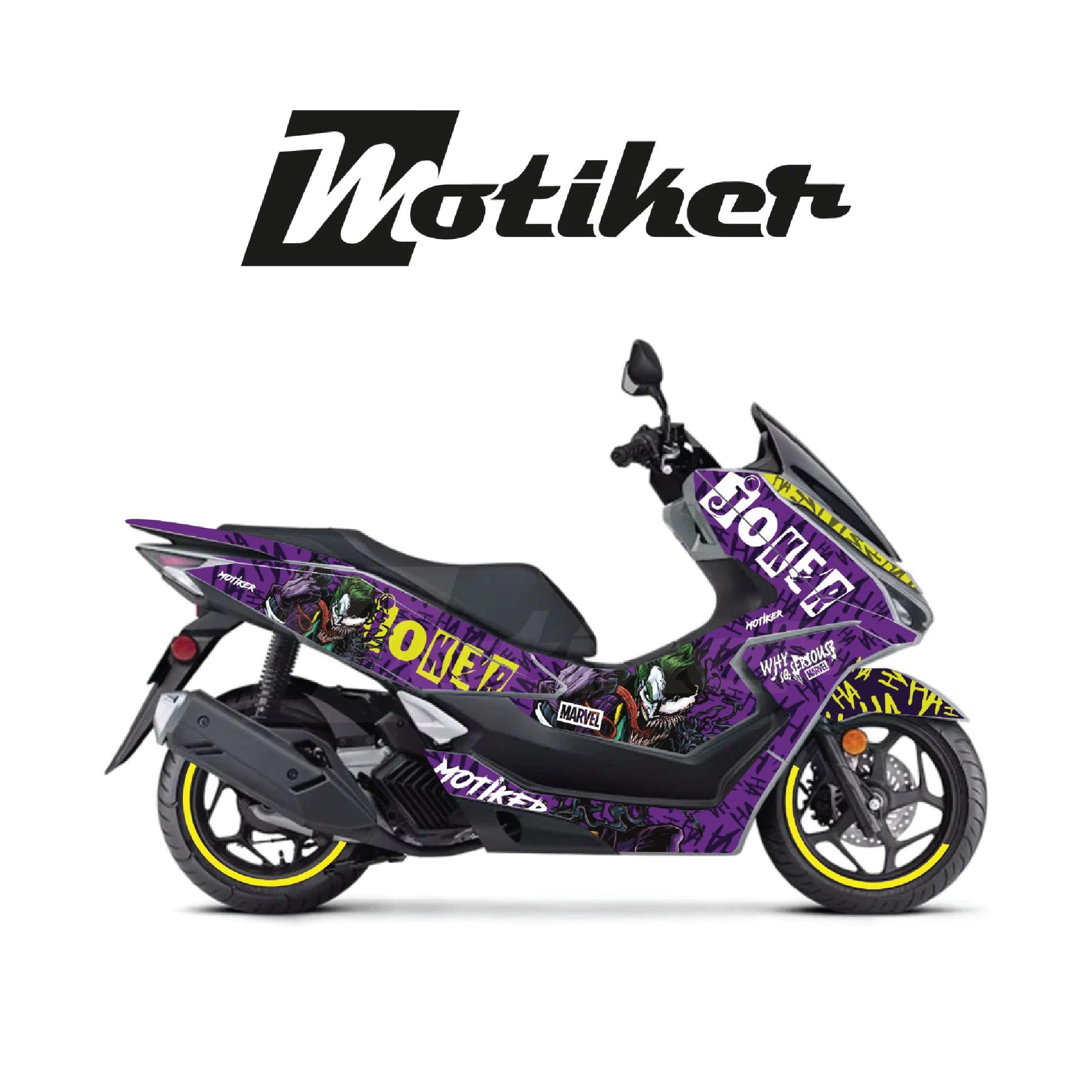 HONDA PCX Dlx 125 Joker & Venom Design Mor  Sticker Set  Motor Kaplama