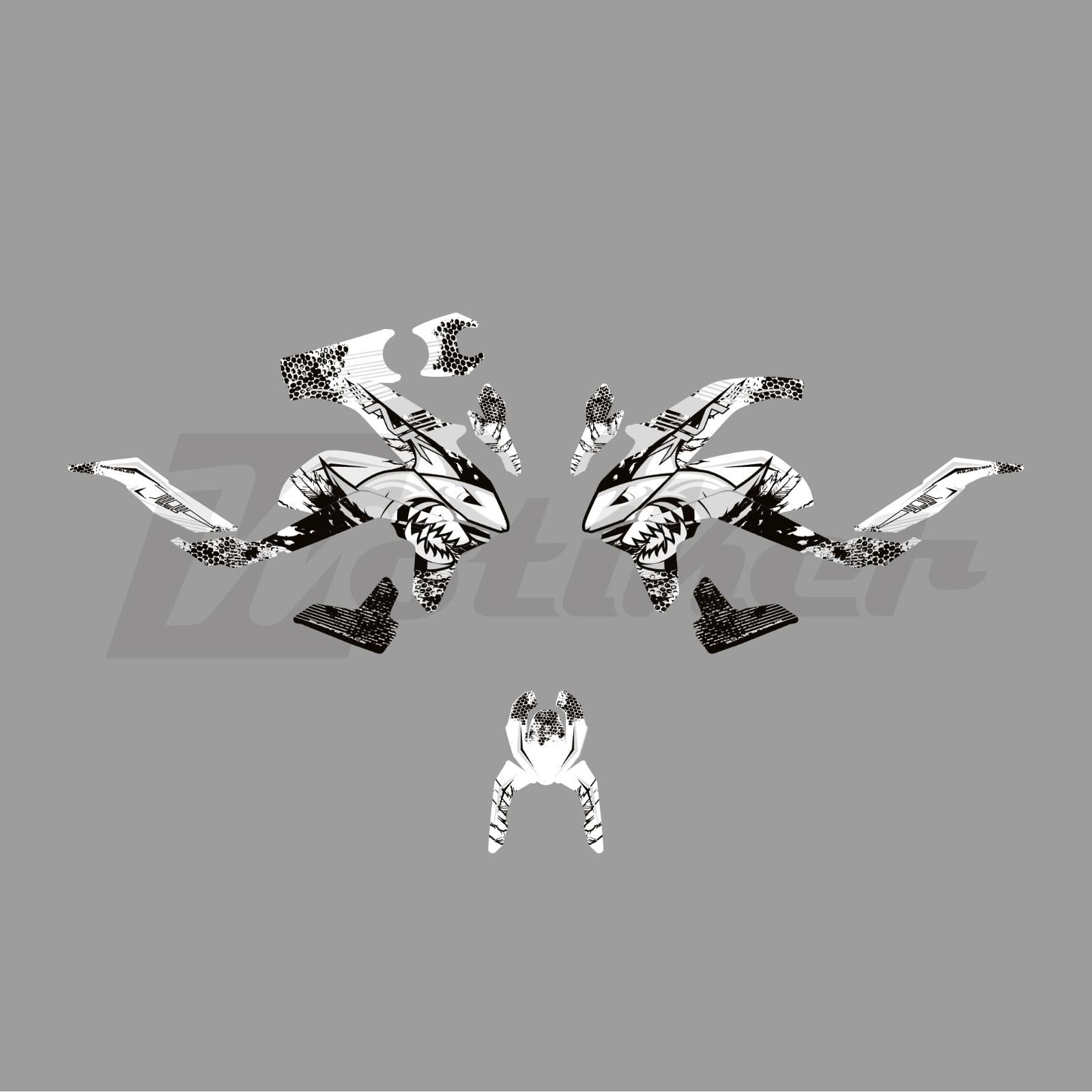 CF Moto NK250 Beyaz Shark Köpek Balığı Parça Sticker Etiket Kaplama Modeli