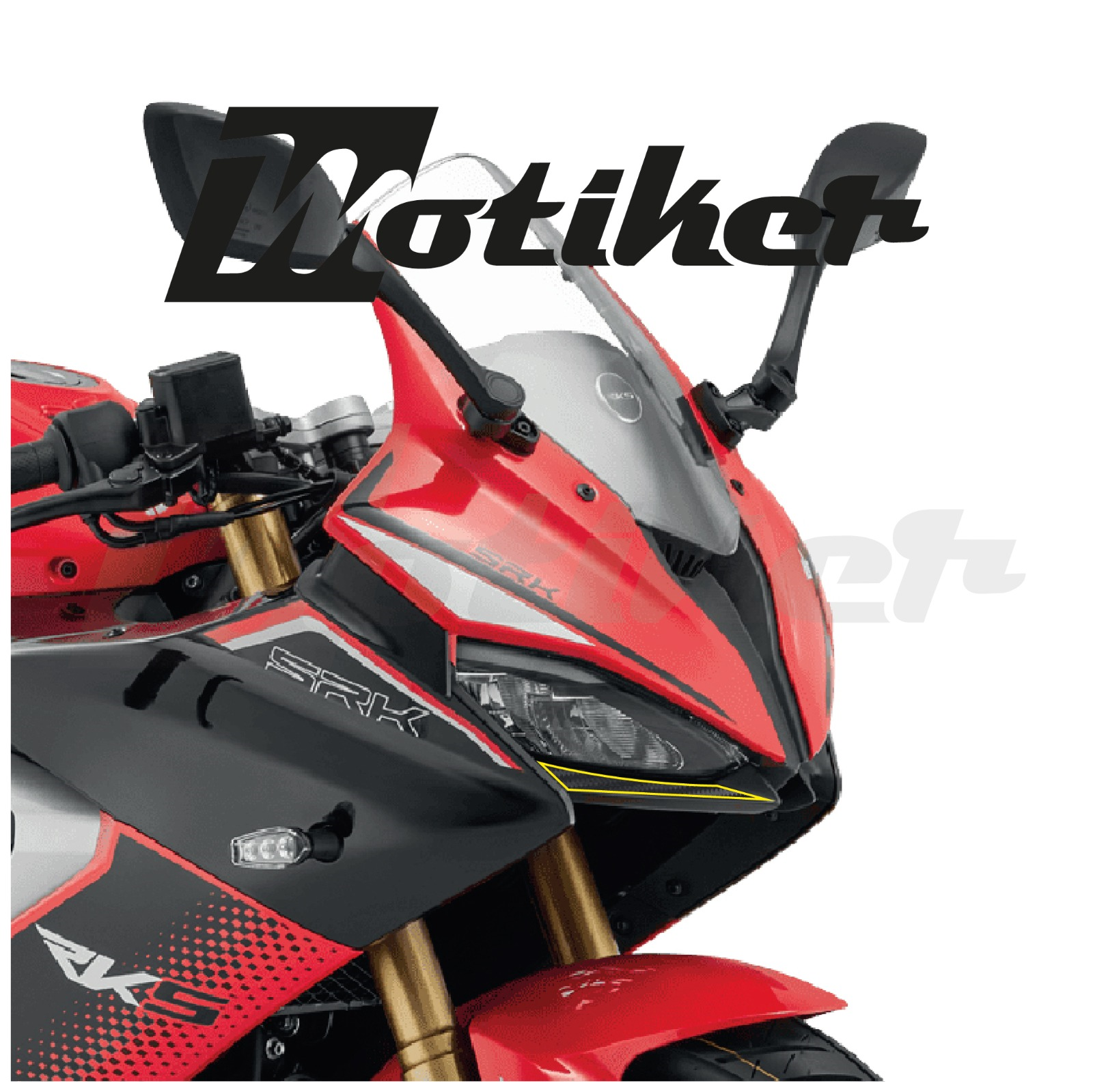 RKS SRK 125R Far Altı Karbon Detay Tasarımı Sticker Etiket Modeli