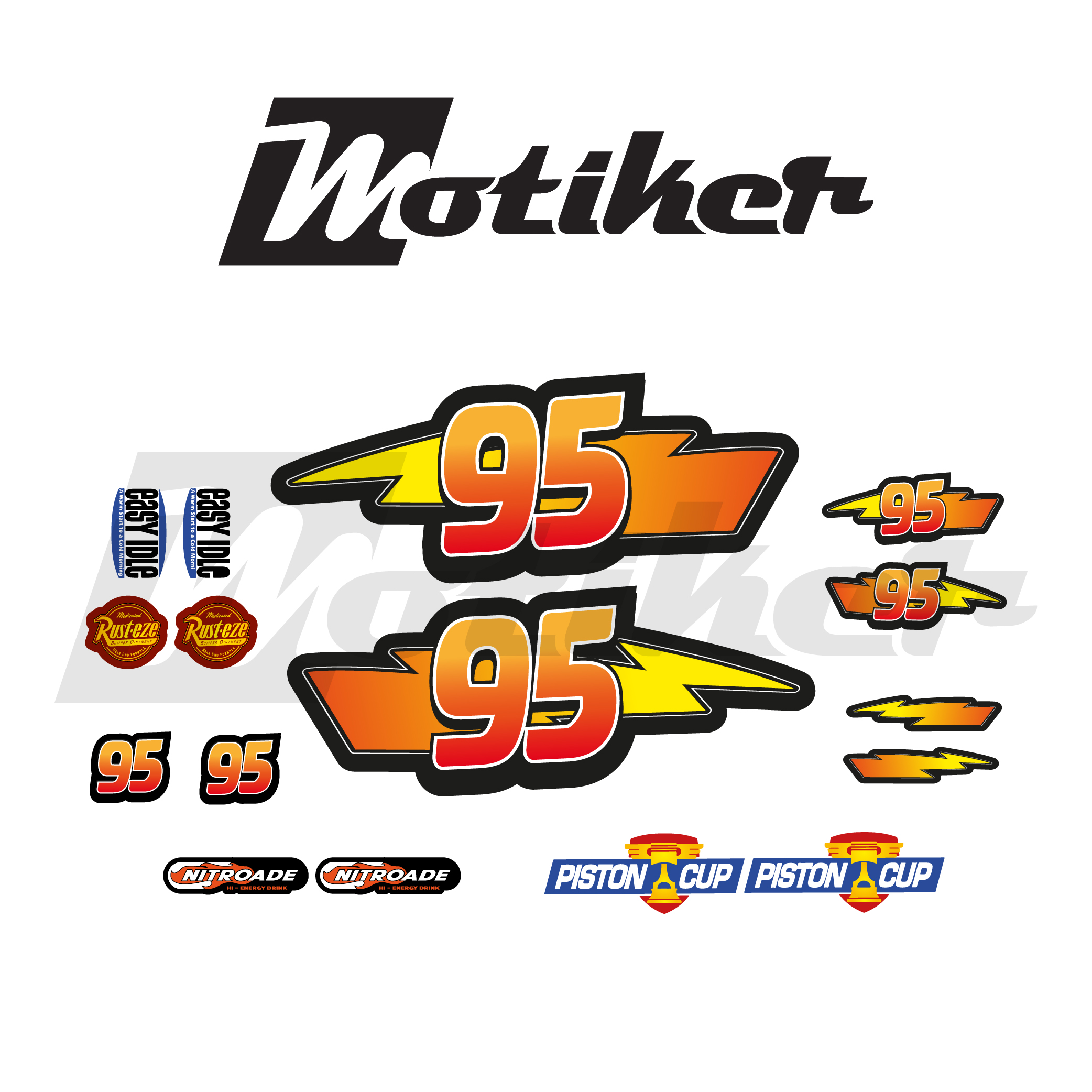 Şimşek McQueen Evrensel sticker Tasarım Kaplama Modeli