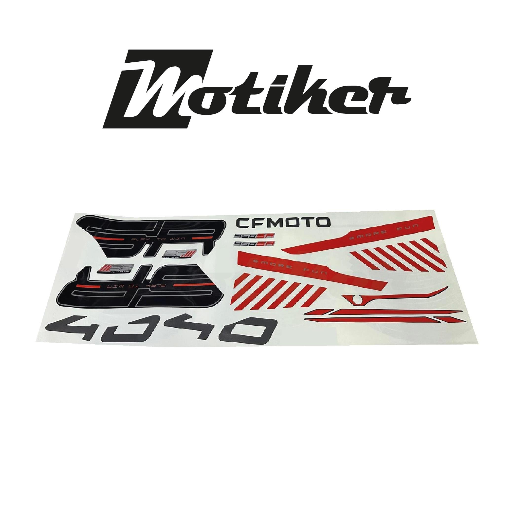 CF MOTO 450SR Kırmızı Orijinal Tasarım Takım Sticker