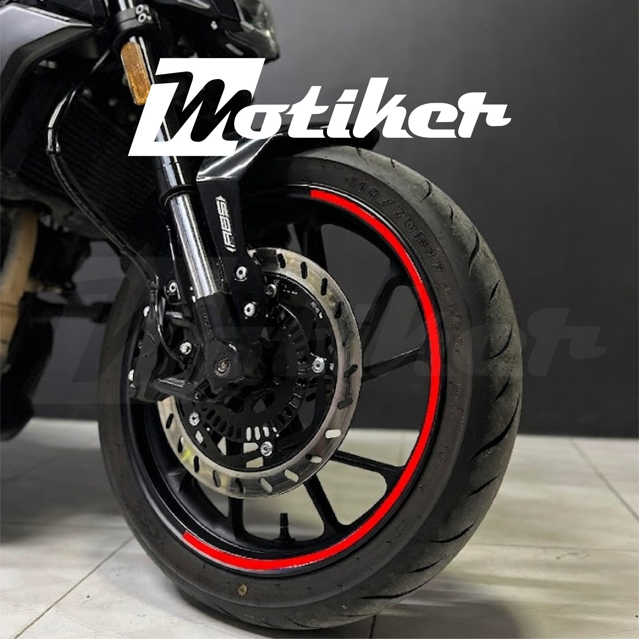 17 İnç Yarım Jant Dış Şerit Tasarımı Sticker Etiket Modeli,KIRMIZI