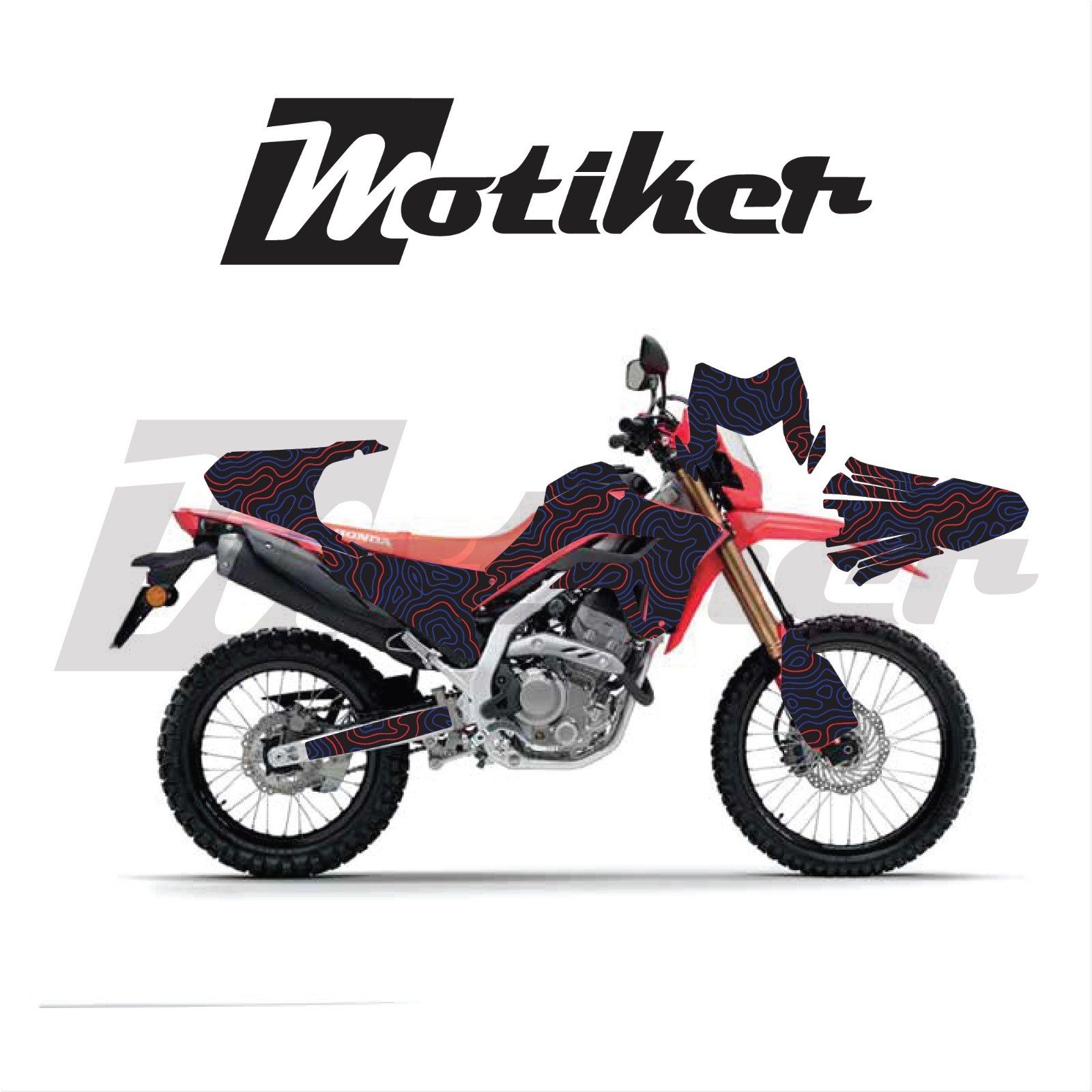 Honda CRF 250L 2025-2026 Model Izohips Tasarımlı Sticker Etiket Modeli Siyah Zemin
