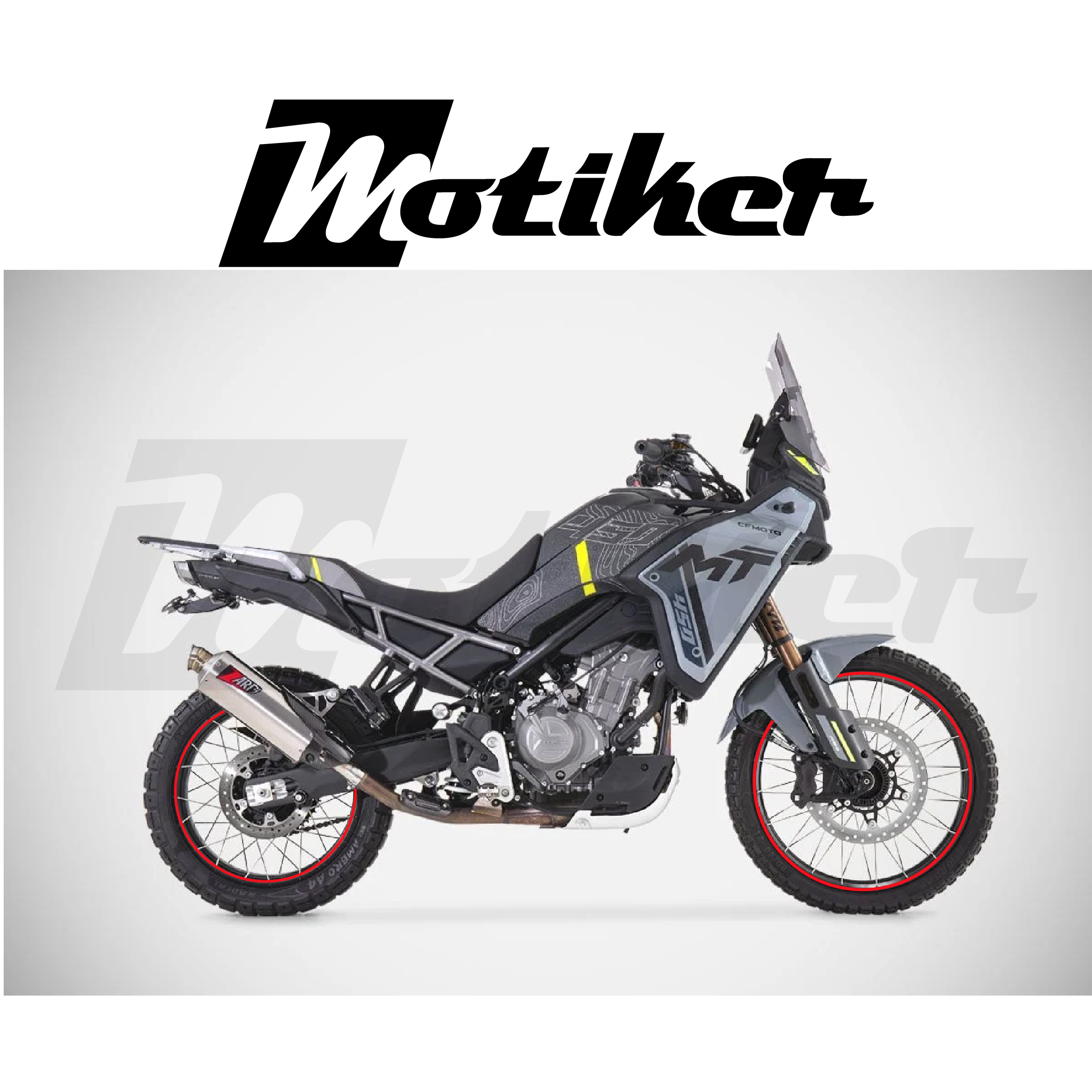 CF MOTO 450MT Kırmızı Jant Şeridi Tasarımı Sticker Etiket Modeli