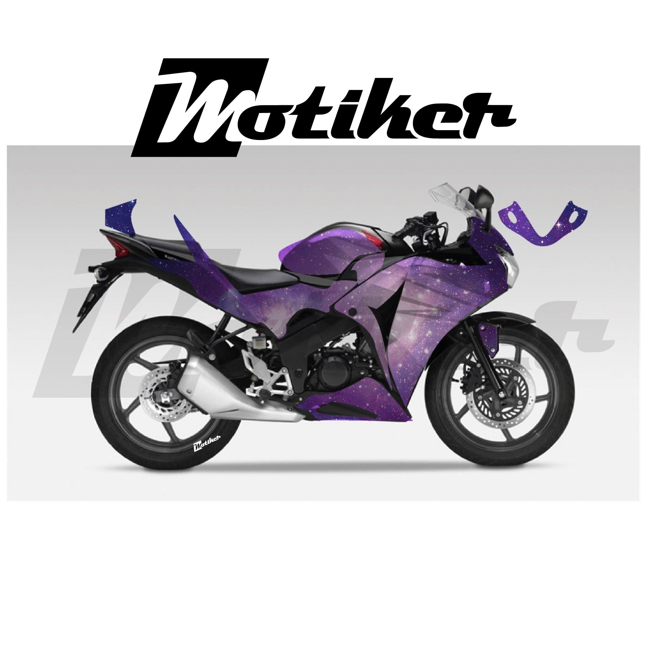 Honda CBR 125R Parçalı Kaplama Sticker Etiket Modeli Galaksi Desen 3 (MTK9364)
